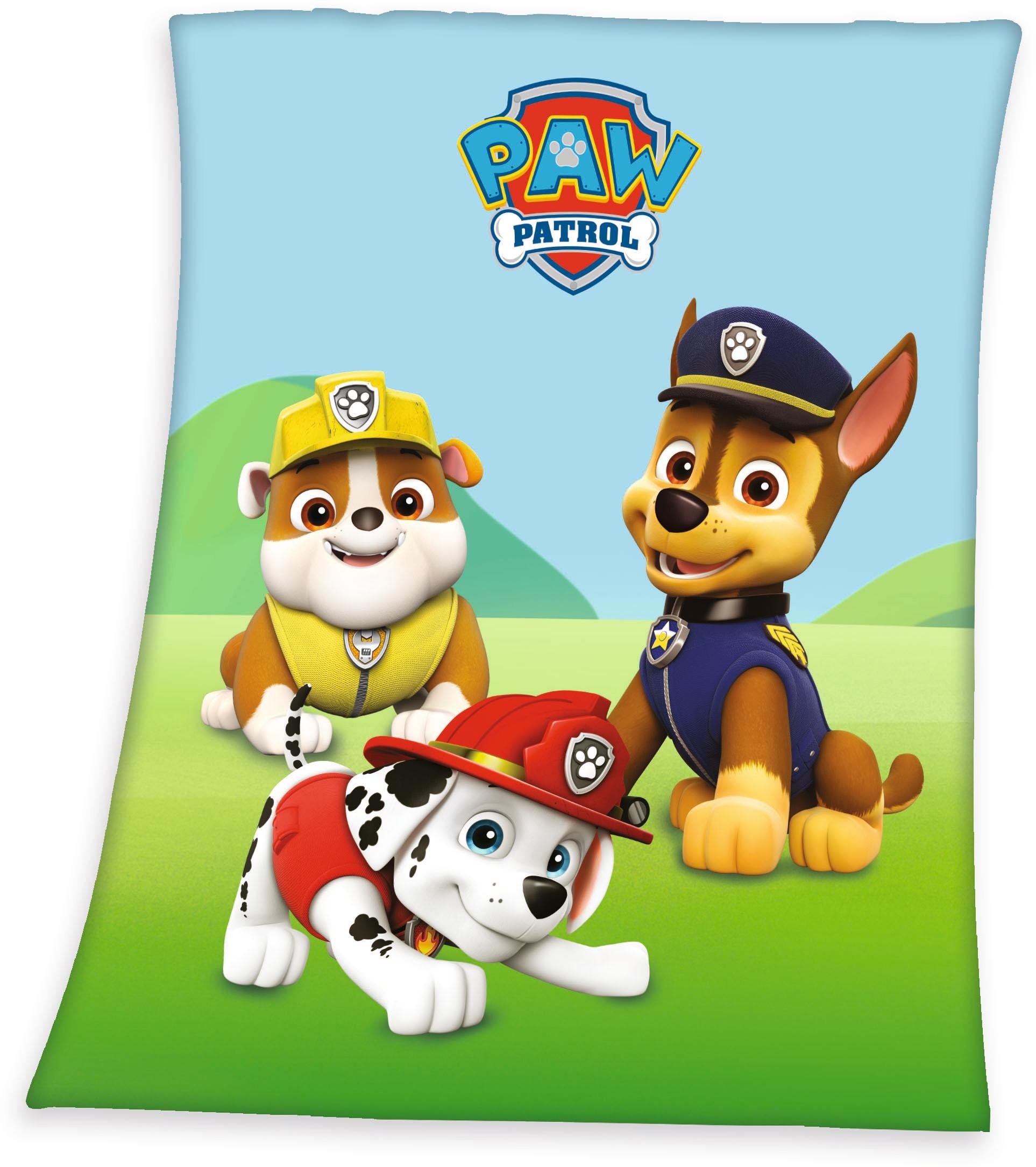 Motiv, »Paw PATROL BAUR mit Kuscheldecke | Petrol«, Kinderdecke bestellen PAW