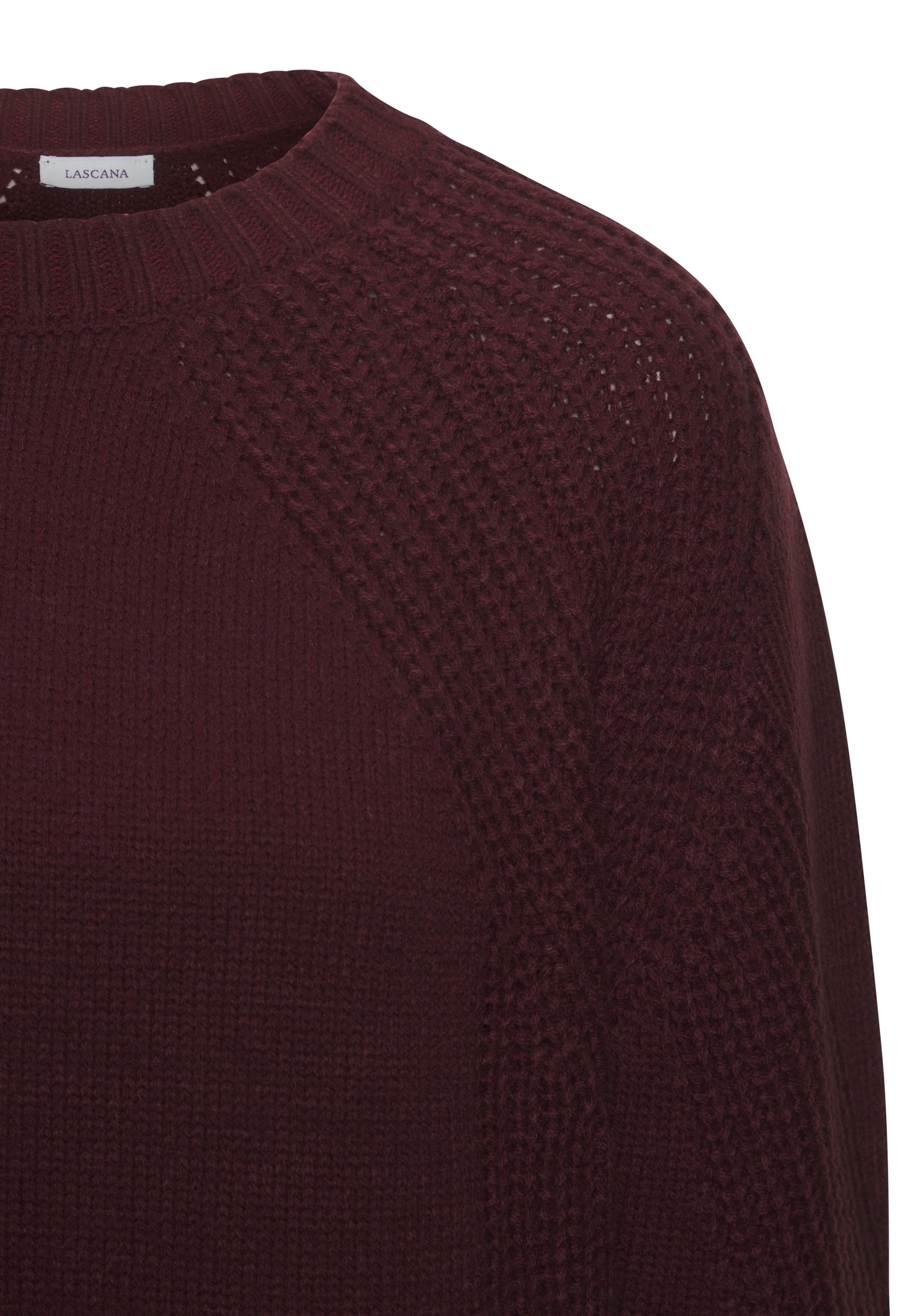 LASCANA Strickpullover, mit Grobstrick-Details, Damen Pullover mit Rundhals