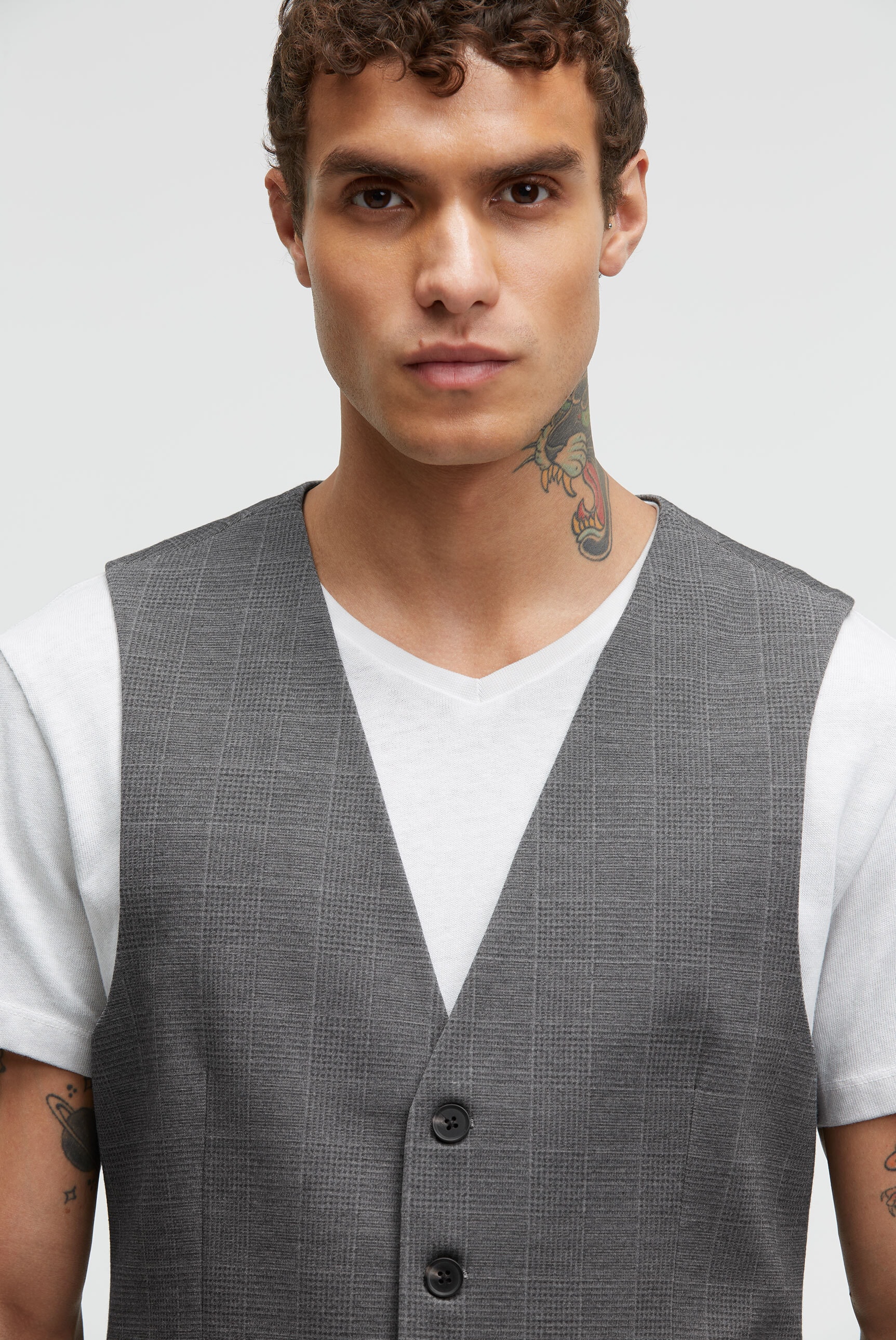 CAMP DAVID Anzugweste mit Paspeltaschen