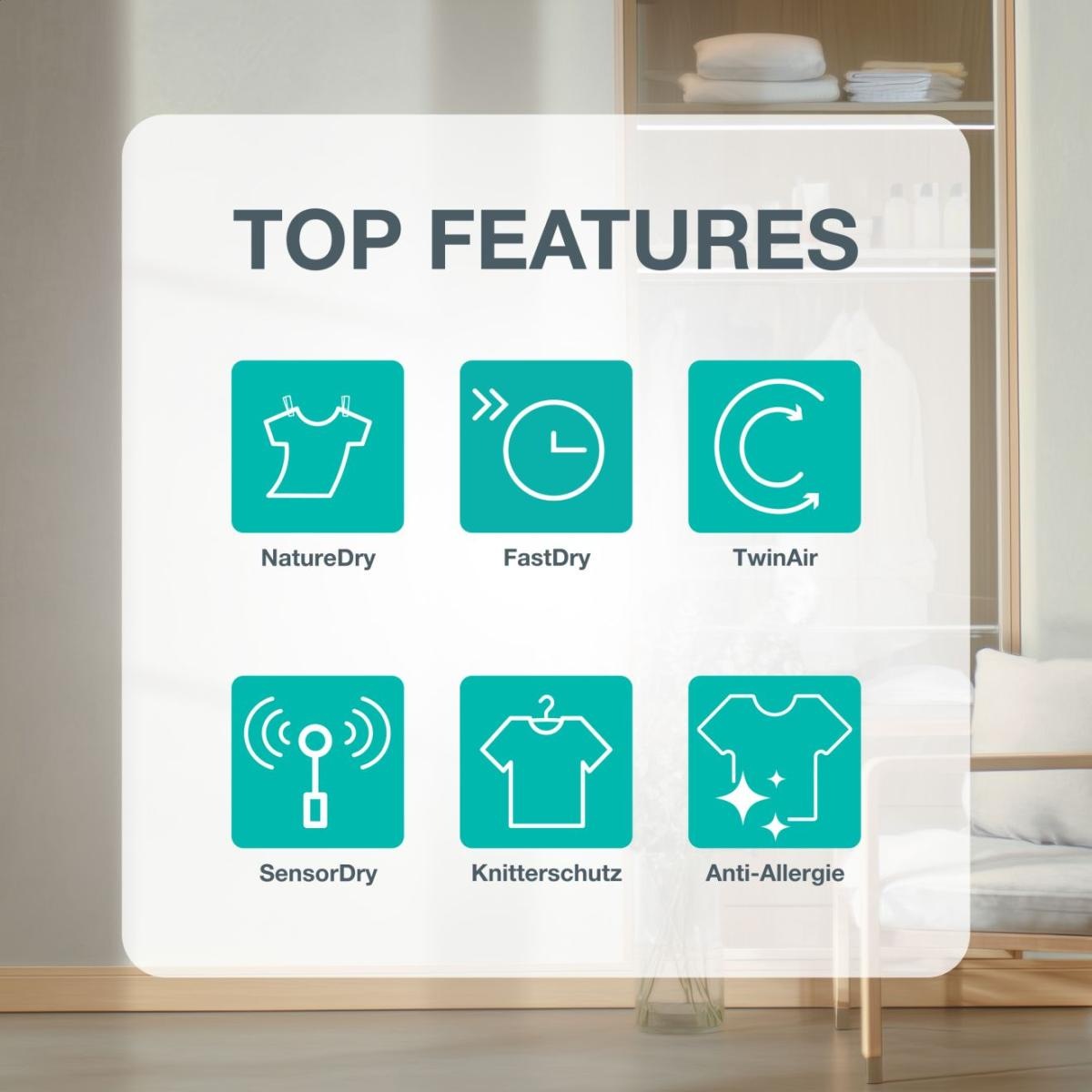 GORENJE Wärmepumpentrockner »D5G49D« G400 NatureDry Schonung, FastDry  49, Knitterschutz