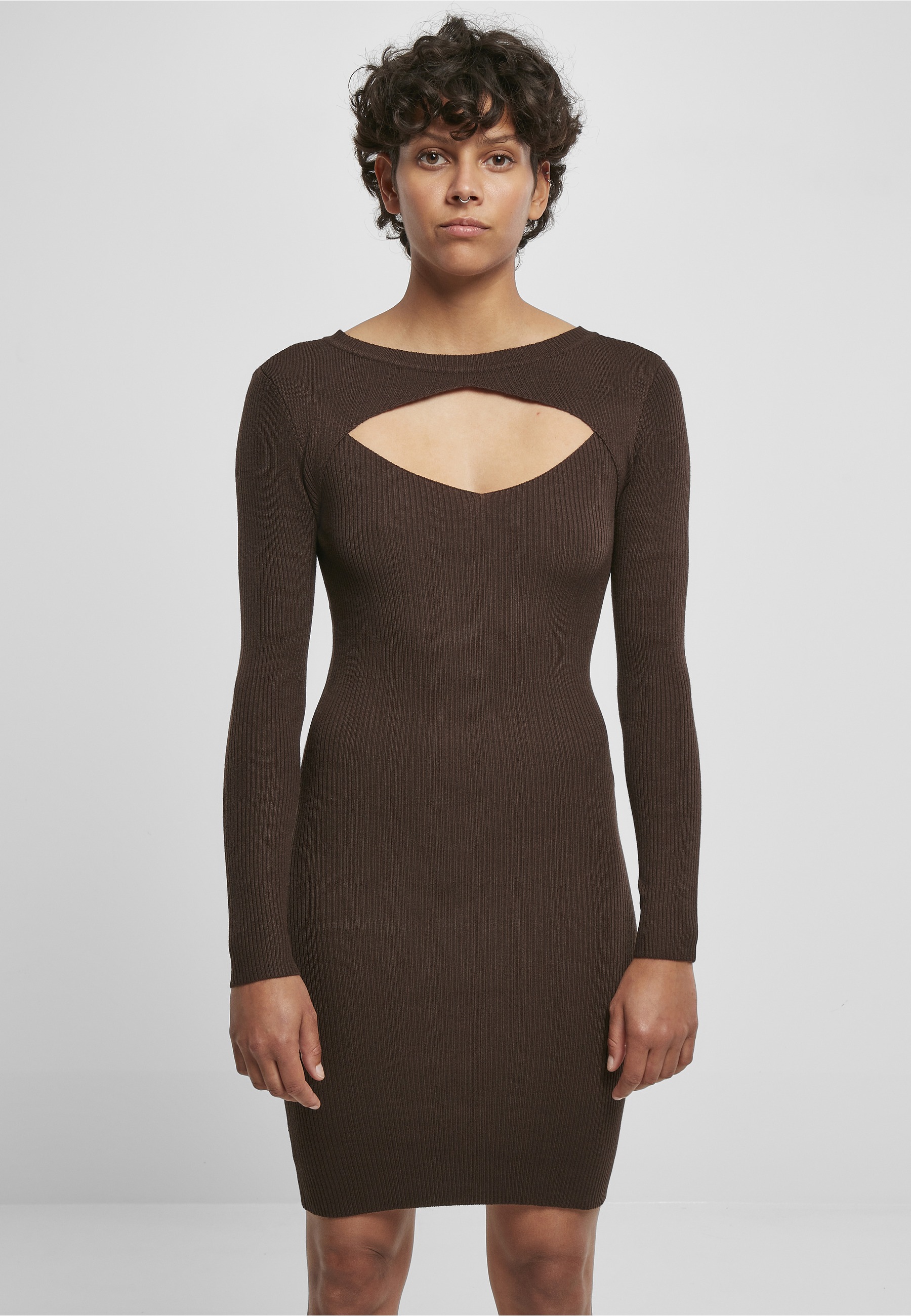 URBAN CLASSICS Shirtkleid »Urban Classics Damen Ladies Cut Out Dress« 1 Stk. tlg.