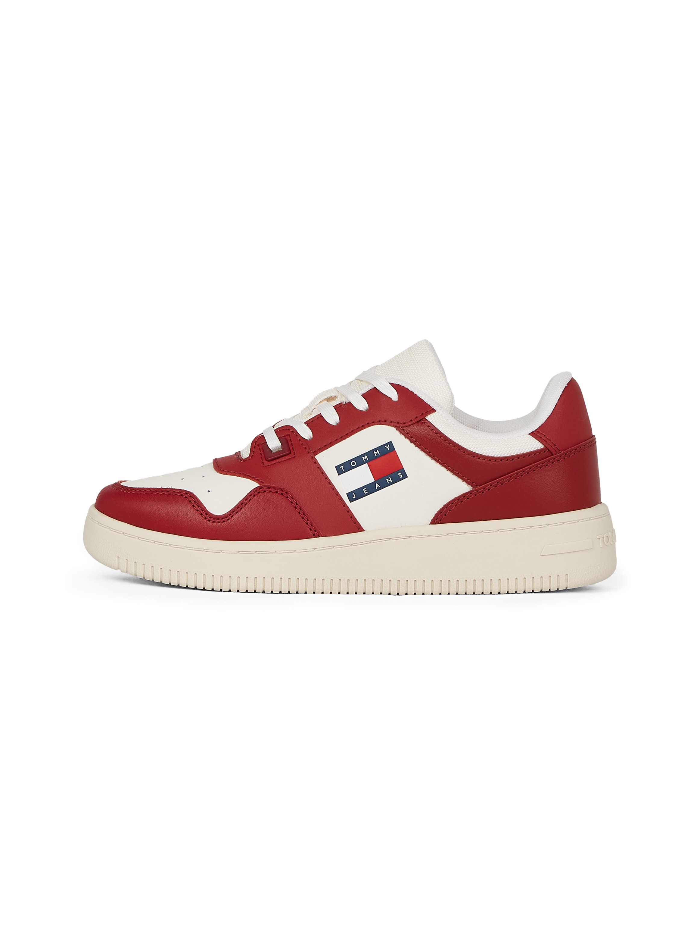 Tommy Jeans Plateausneaker »TJW RETRO BASKET ESS«, Freizeitschuh, Halbschuh, Schnürschuh mit seitlicher Logoflagge