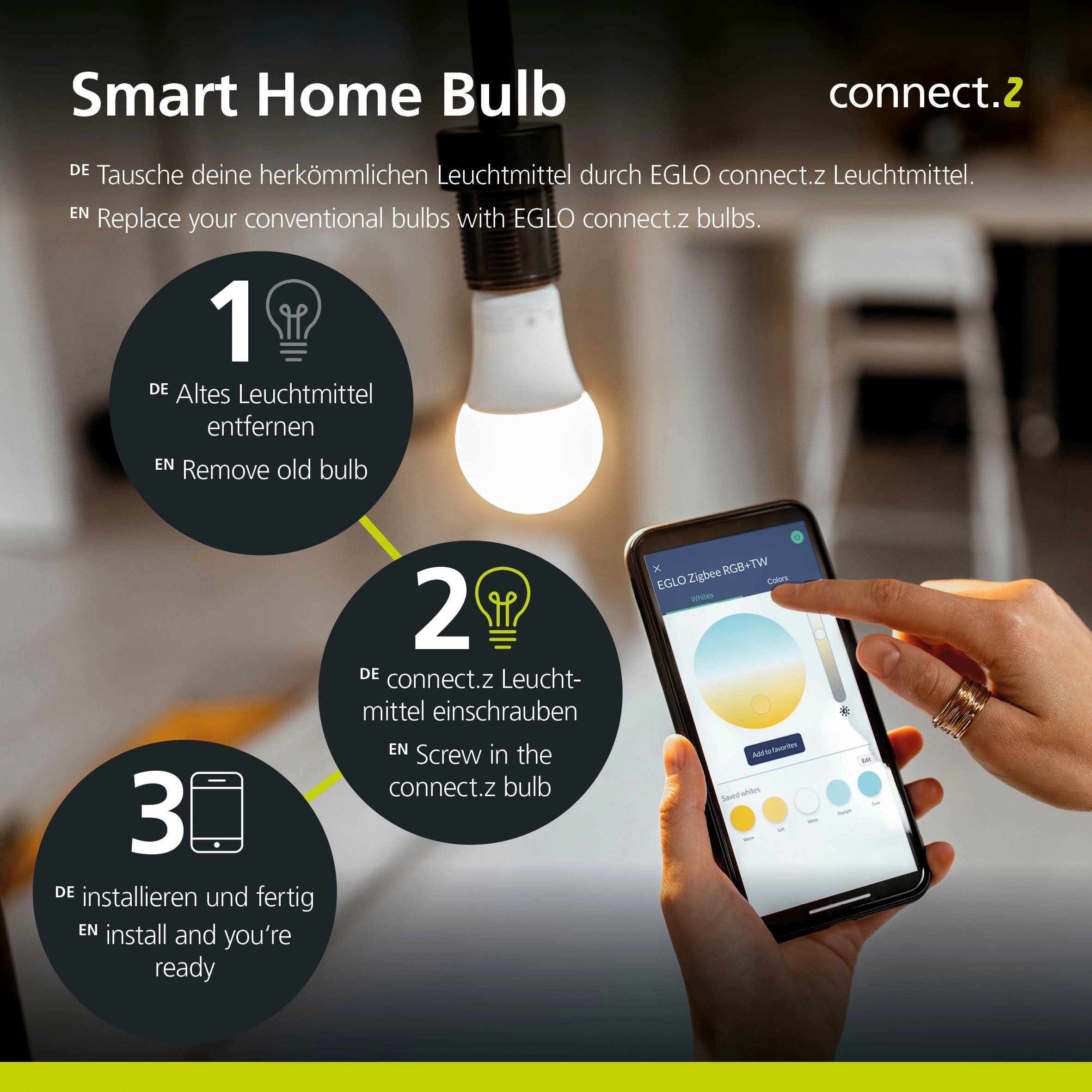 EGLO Hängeleuchte »ANDREAS-Z Hängelampe schwarz, ZigBee 3.0, Pendelleuchte, Pendellampe«, 2 flammig, Leuchtmittel LED-Modul | LED fest integriert, Timer, App / Sprachsteuerung Alexa, 117x7x110cm, exkl. Fernbedienung