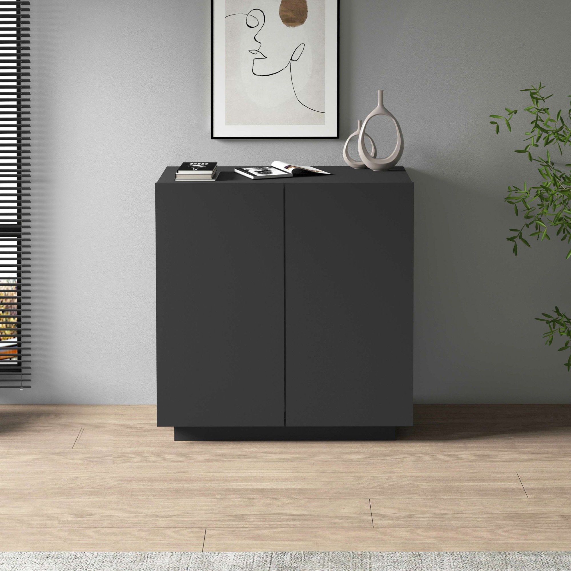 Home affaire Aktenschrank "Essential, Mehrzweckschrank, Büroschrank mit 2 Türen" & verstellbaren Einlegeböden, Höhe 86 oder 166 cm, Made in Italy