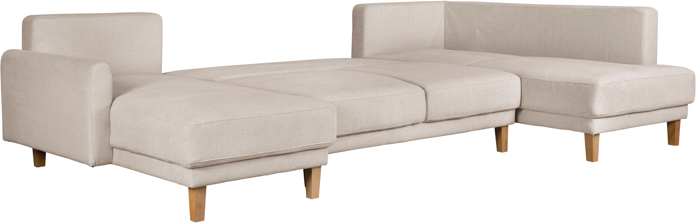 Home affaire Wohnlandschaft »TRIPLO U-Form wahlweise mit Schlaffunktion, B/T/H: 310/192/90 cm«, Schlafsofa, auch mit Bettkasten, Steppung im Rückenkissen