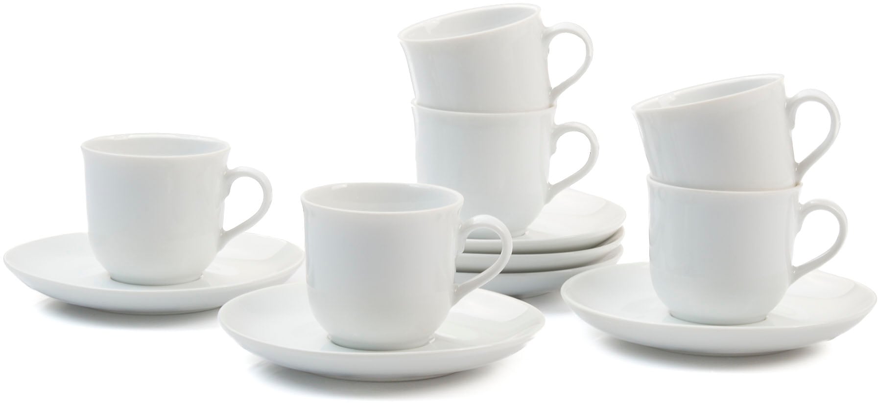Retsch Arzberg Espressotasse "Bianca" 6 Tassen, 6 Untertassen günstig online kaufen
