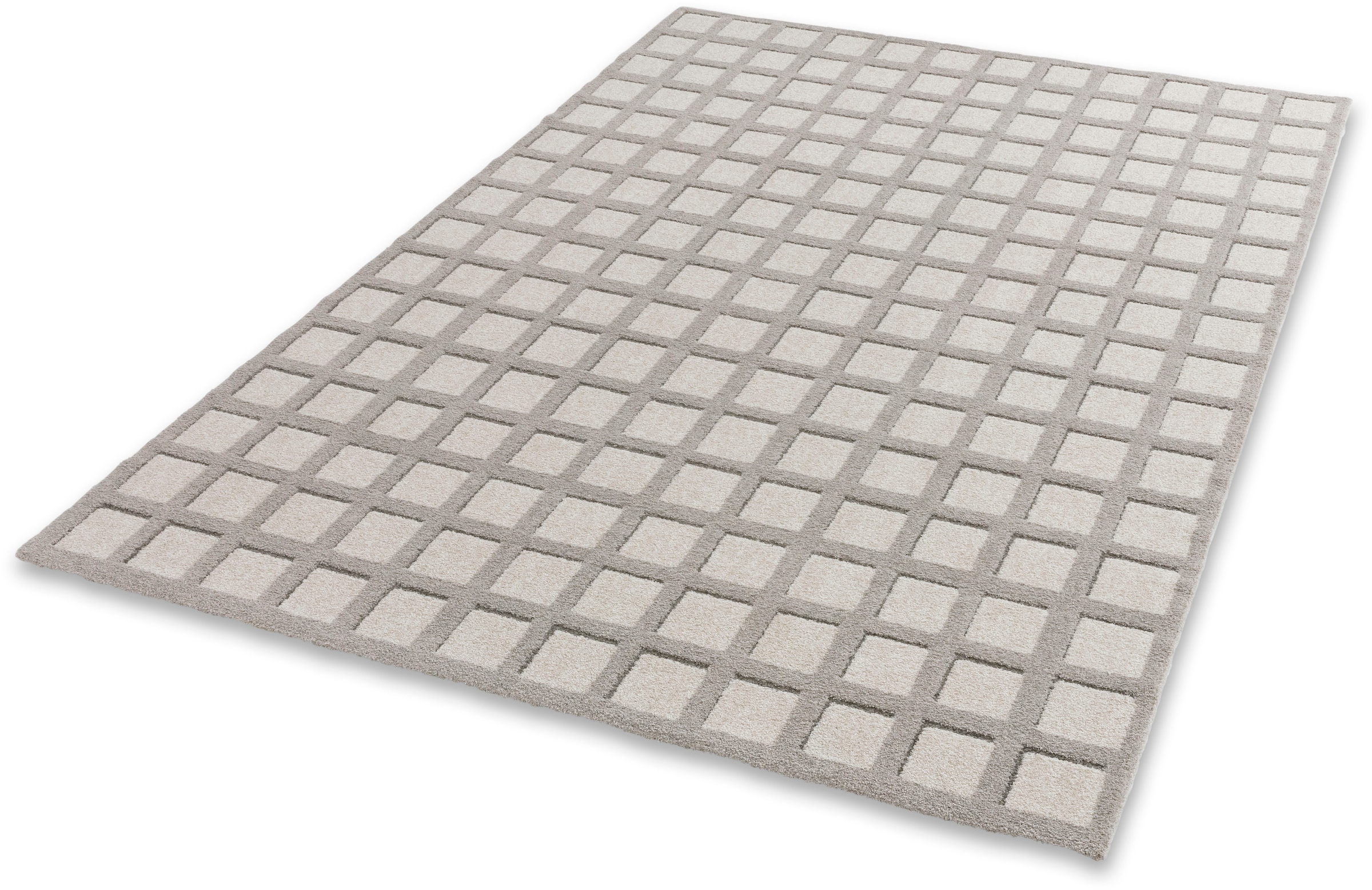 Teppich "Amaze 243", grau, B:80cm H:17mm L:150cm, Kunstfaser, SCHÖNER WOHNEN-KOLLEKTION, Teppiche, Teppich, weicher grafischer Kurzflor, Wohnzimmer, Schöner Wohnen Kollektion