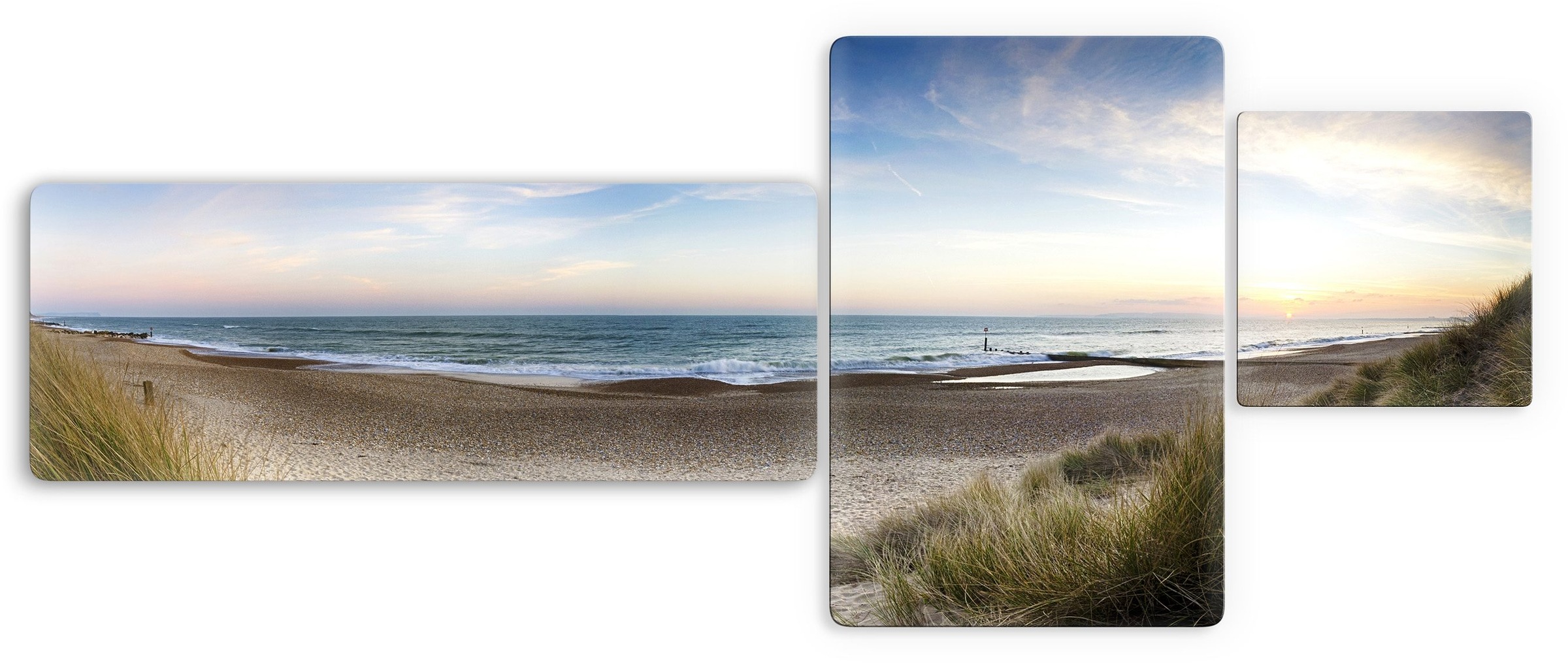 Glasbild »Strandpanorama«, Blumen, Glasposter modern