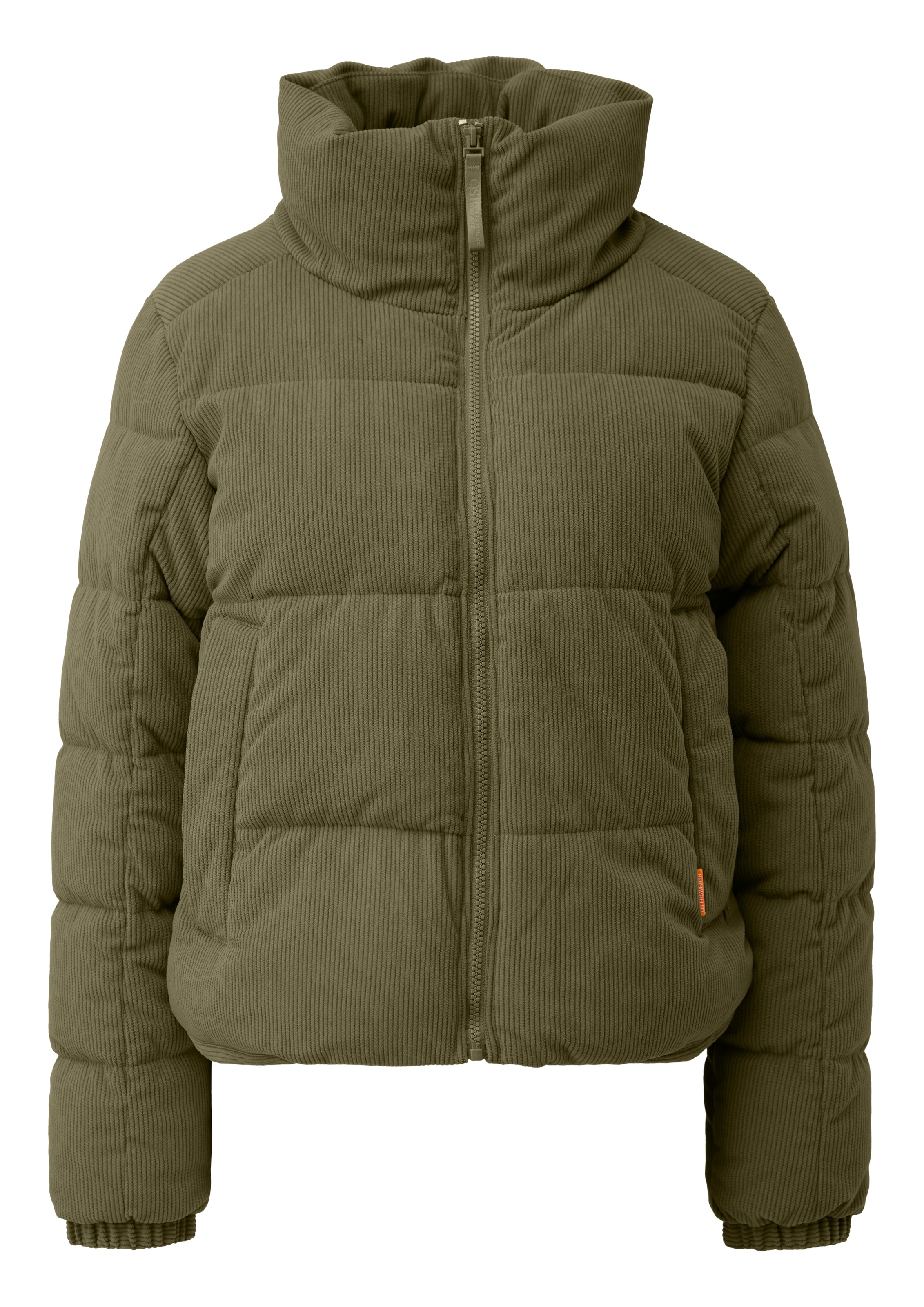 QS Steppjacke, ohne Kapuze, kurz, aus Cord und mit Stehkragen