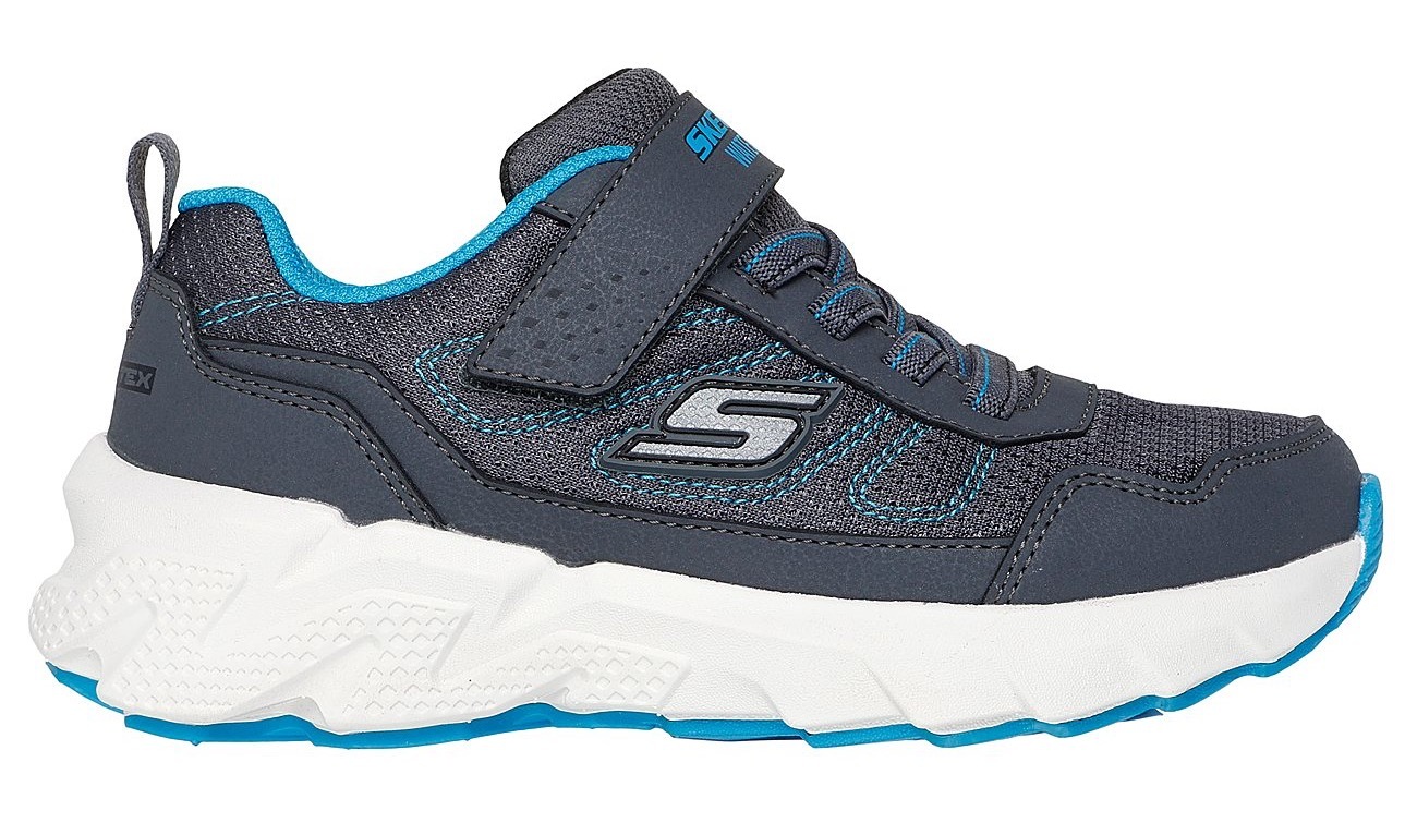 Sneaker SKECHERS "SKECHERS ELITE SPORT TREAD", Mädchen, Gr. 35, blau (grau, blau), Lederimitat, Schuhe Sneaker, Trekkingschuh mit waterproof, Größenschablone zum Download 2