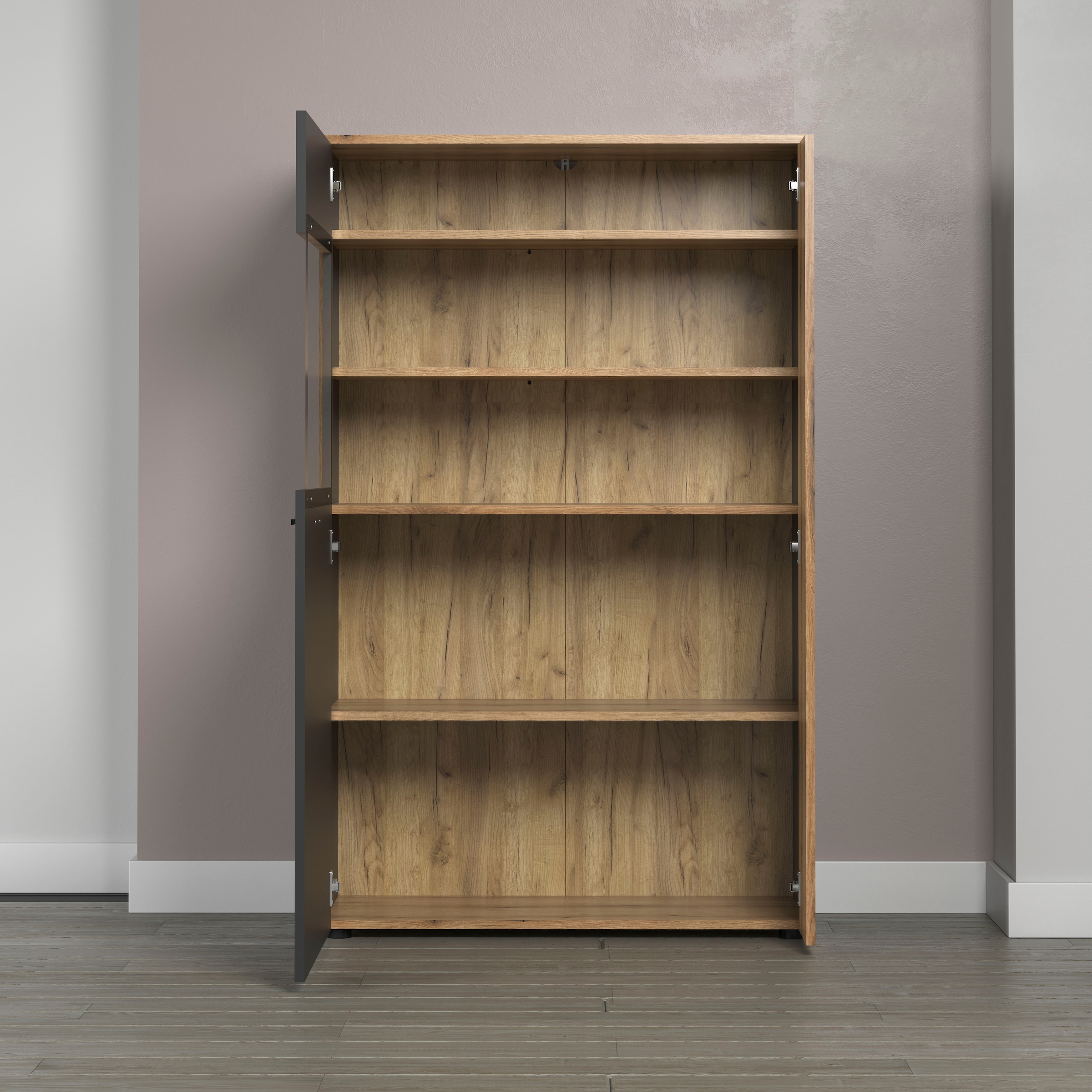 Home affaire Highboard »Estepona« 1 Stk. tlg. Highboard mit 2 Türen - (B/T/H) 90/42/146 cm