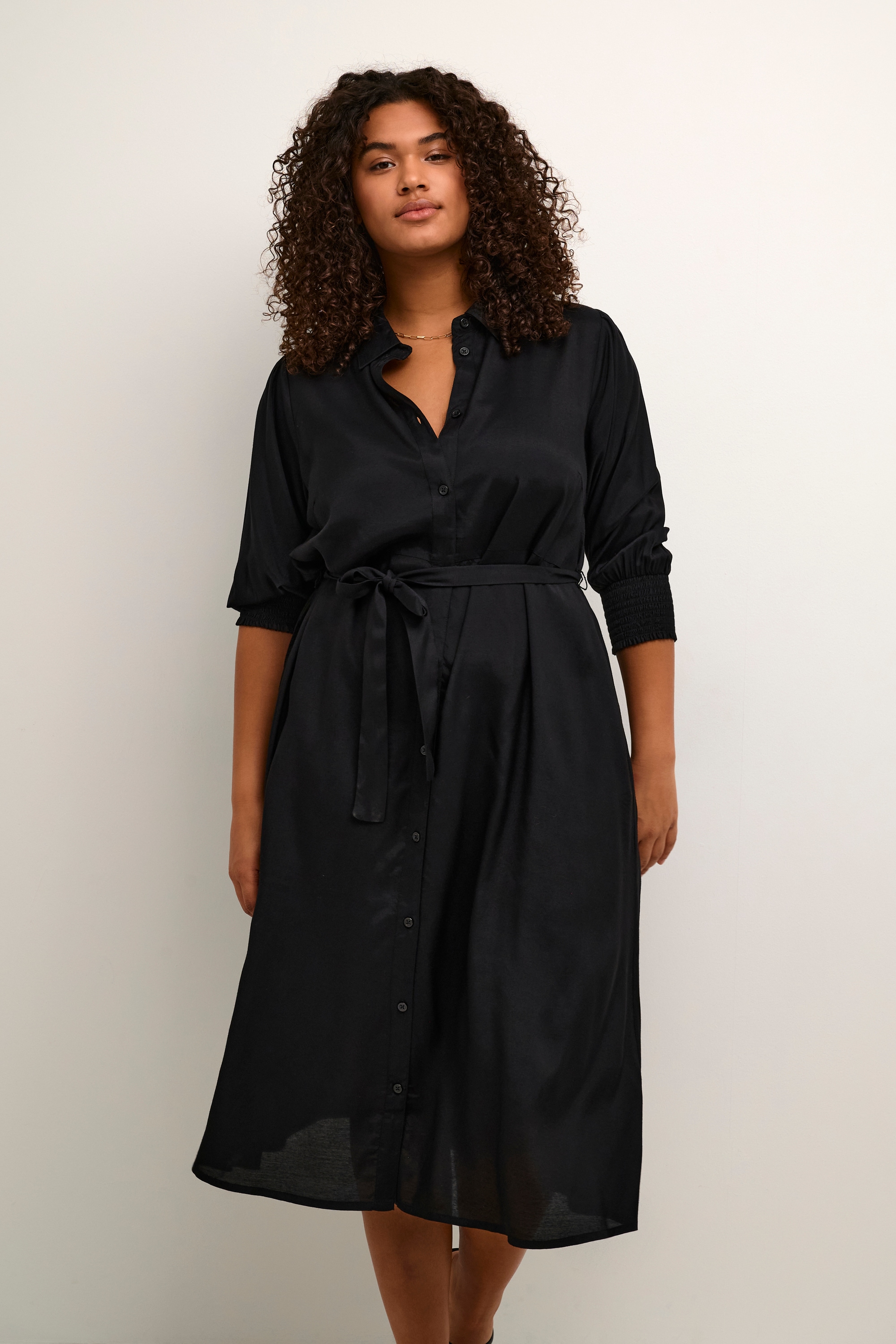 KAFFE Curve Midikleid »Damen Kleid KCemina«