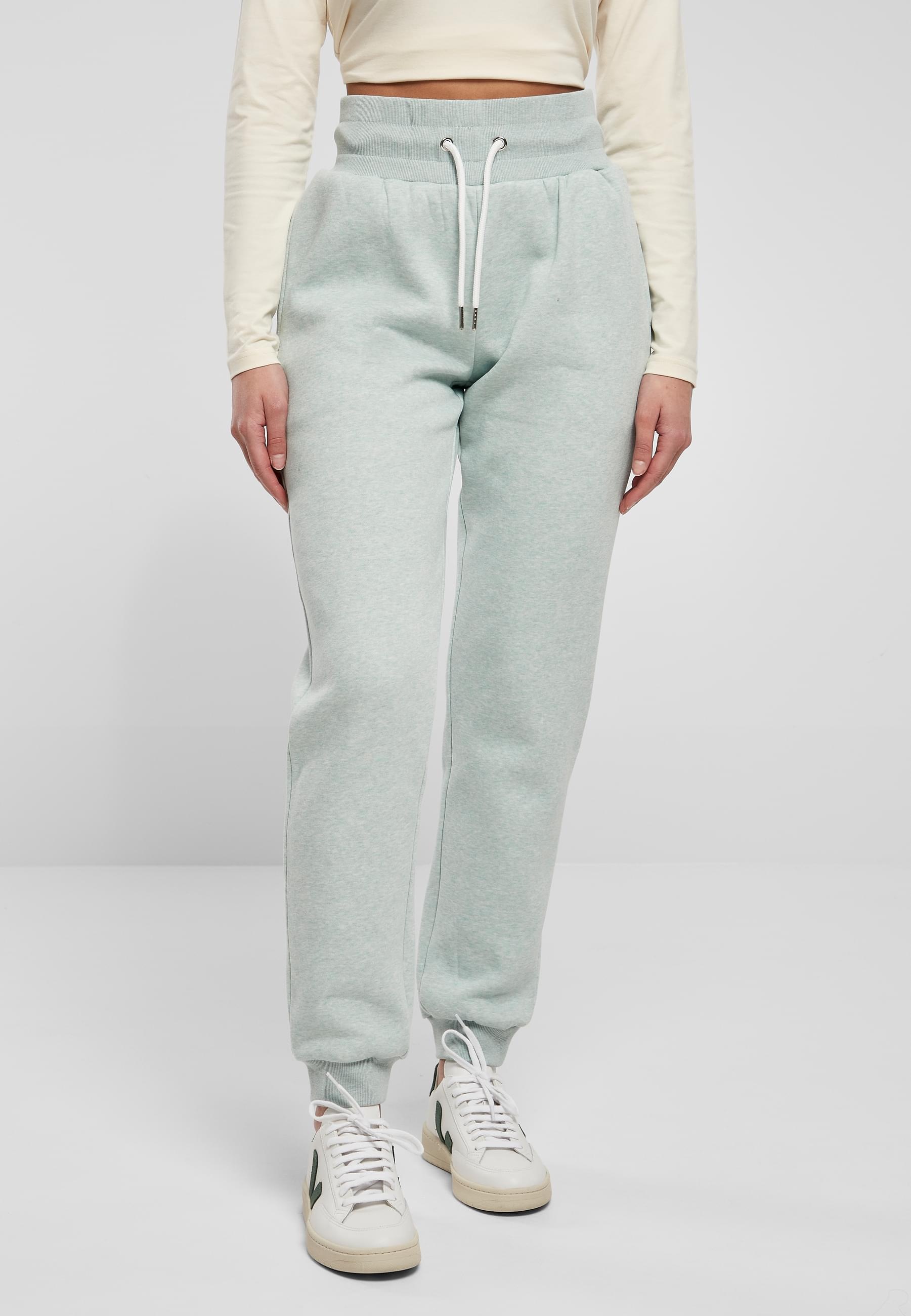 URBAN CLASSICS Stoffhose »Urban Classics Damen Ladies High Waist Color Melange Sweat Pants«, (1 tlg.)