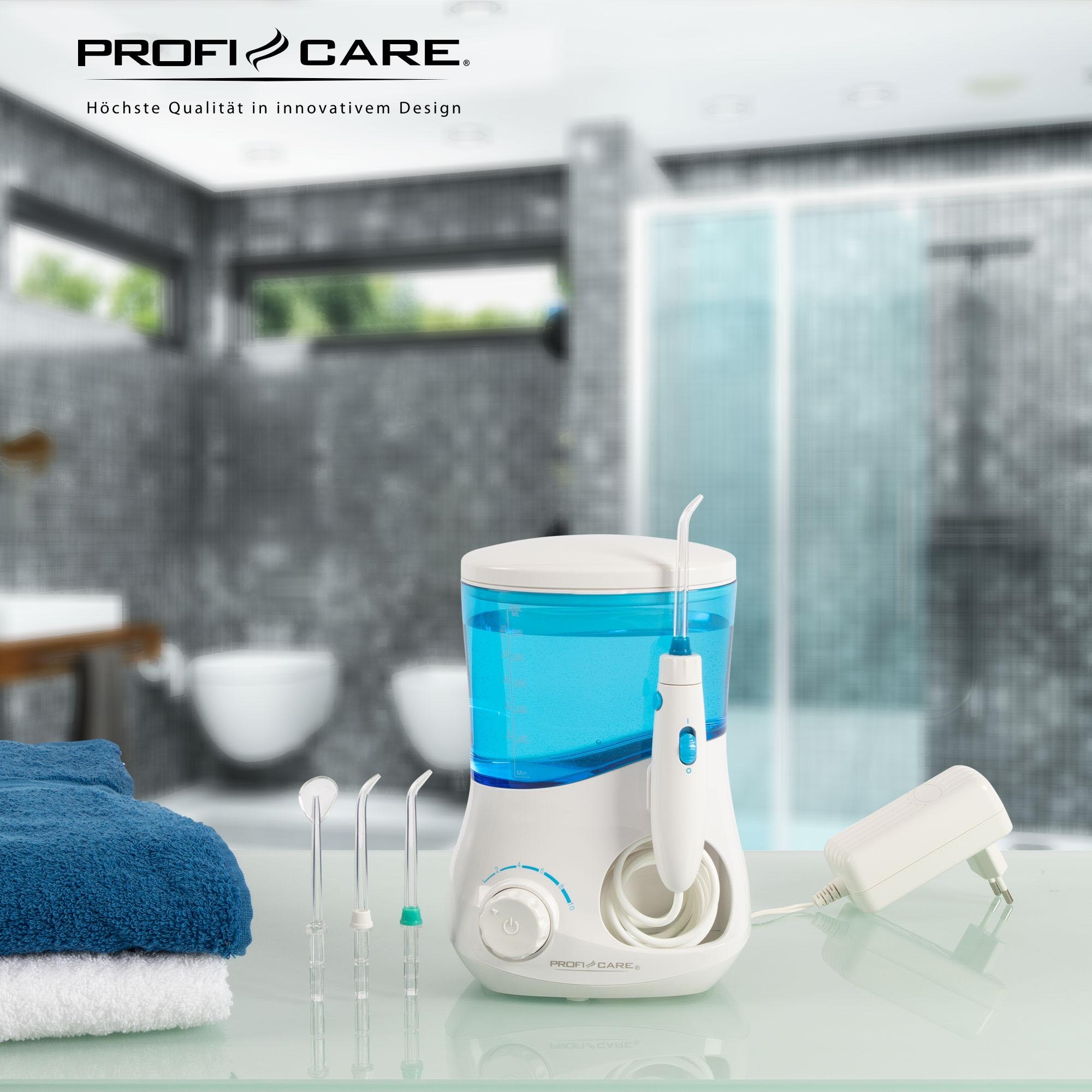 ProfiCare Munddusche »PC-MD 3005«, 4 St. Aufsätze}, stufenlos regelbarer Wasserdruck