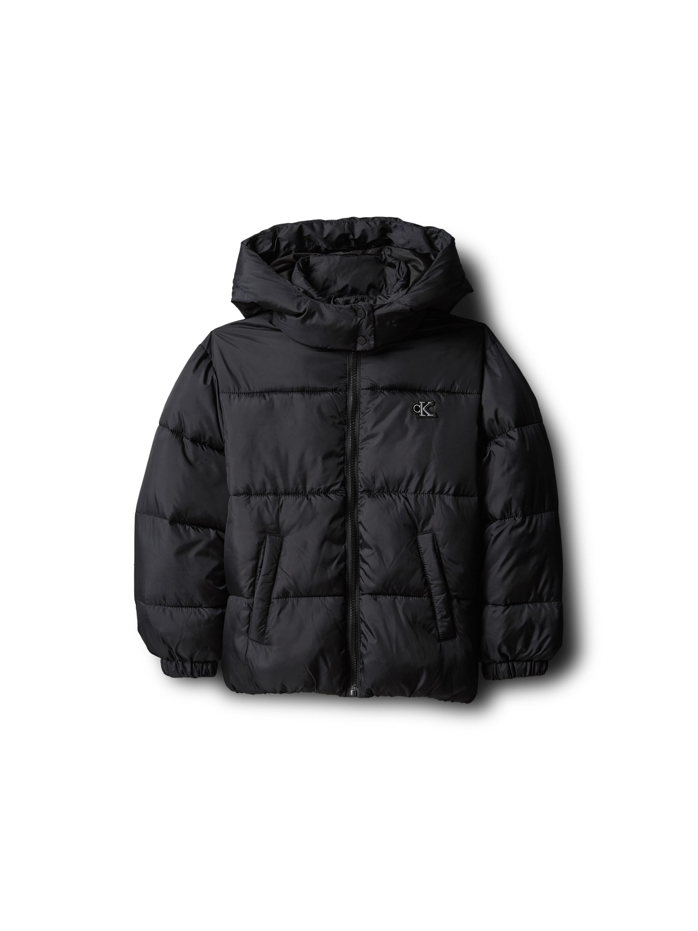Calvin Klein Jeans Steppjacke mit Kapuze abnehmbare Kapuze, Regular Fit, Logostickerei