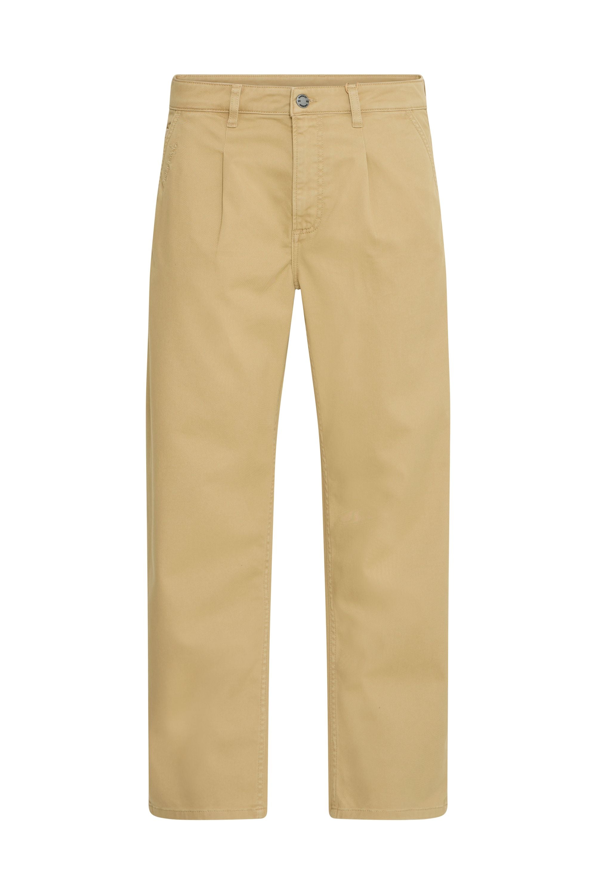 Chinohose BLEND "BHSun", Herren, Gr. 38, Länge 32, starfish, Twill, 64% Baumwolle, 34% Polyester, 2% Elasthan, unifarben, Basic, weit normal, Hosen Chinohose, Schicke Chinohose mit leichten Bundfalten