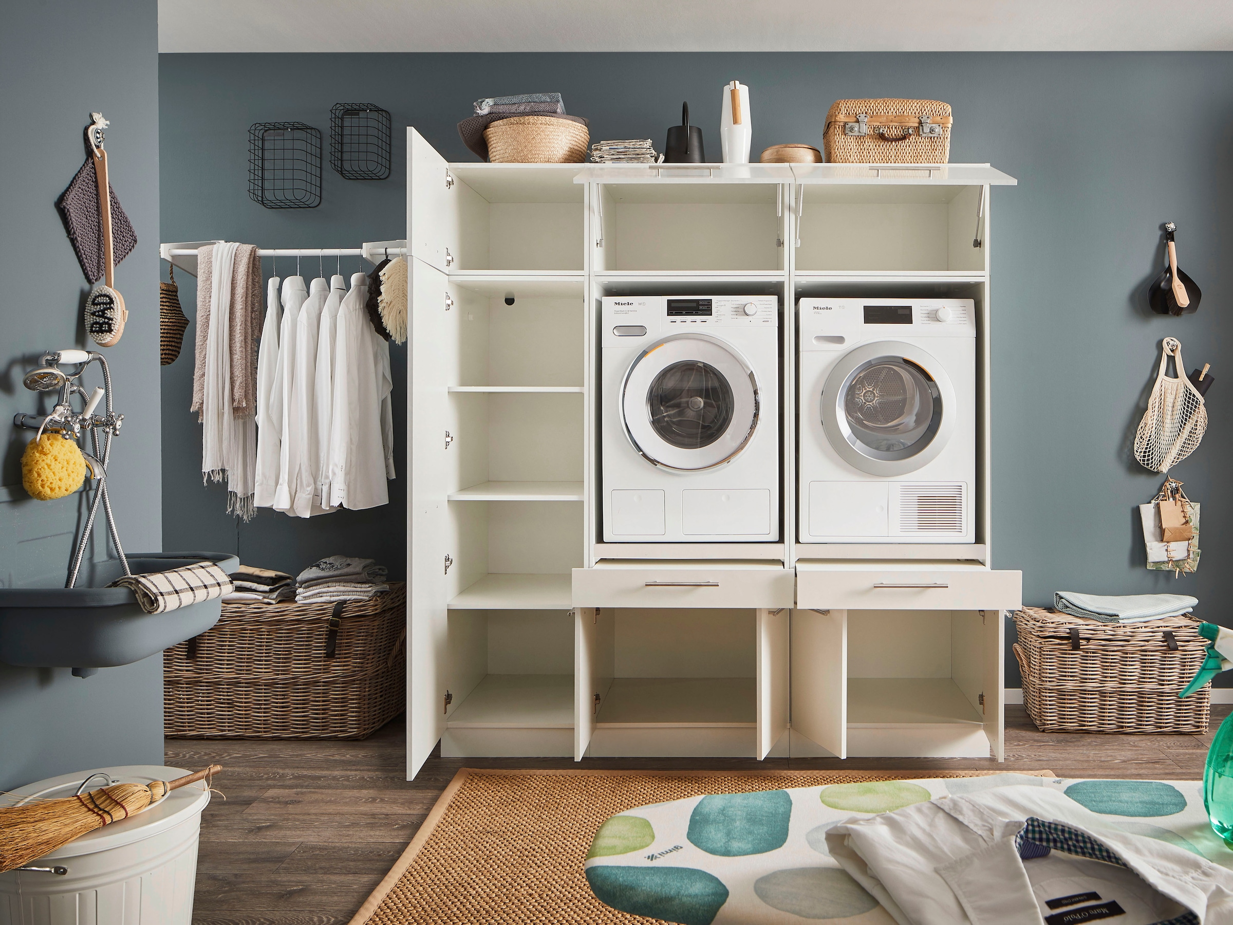 Laundreezy Mehrzweckschrank-Set »LAUNDREEZY LDSK13«, Breite 185 cm