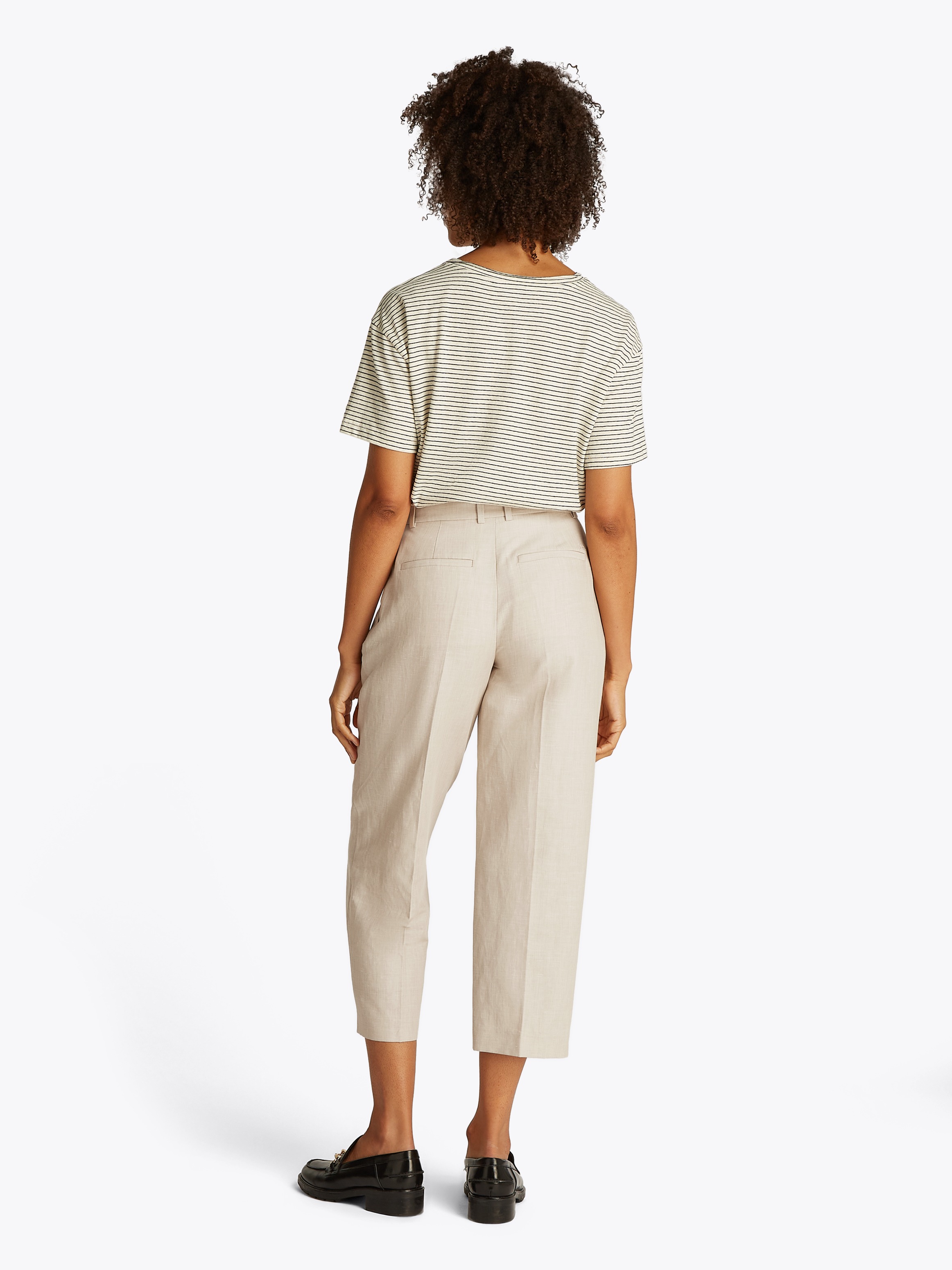 Tommy Hilfiger Webhose »LINEN MIX PLEATED TAPERED PANTS«, mit Falten,kühlendes Premium Leinen