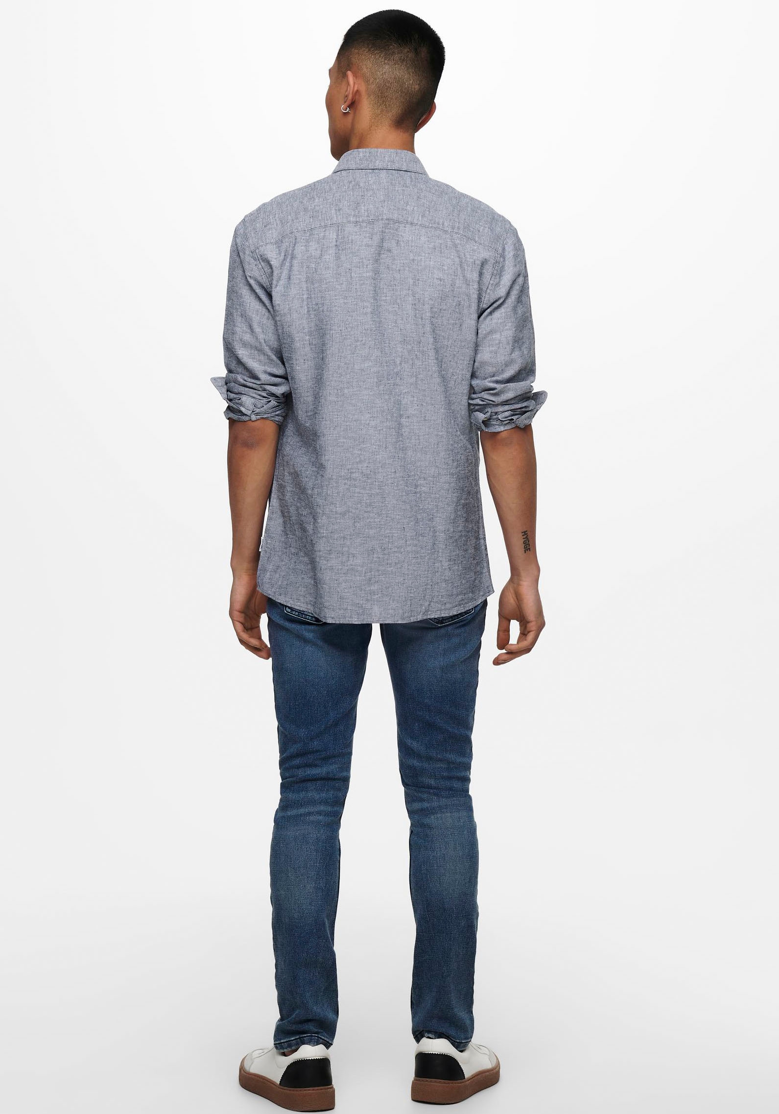 ONLY & SONS Langarmhemd »ONSCAIDEN LS SOLID LINEN SHIRT NOOS«