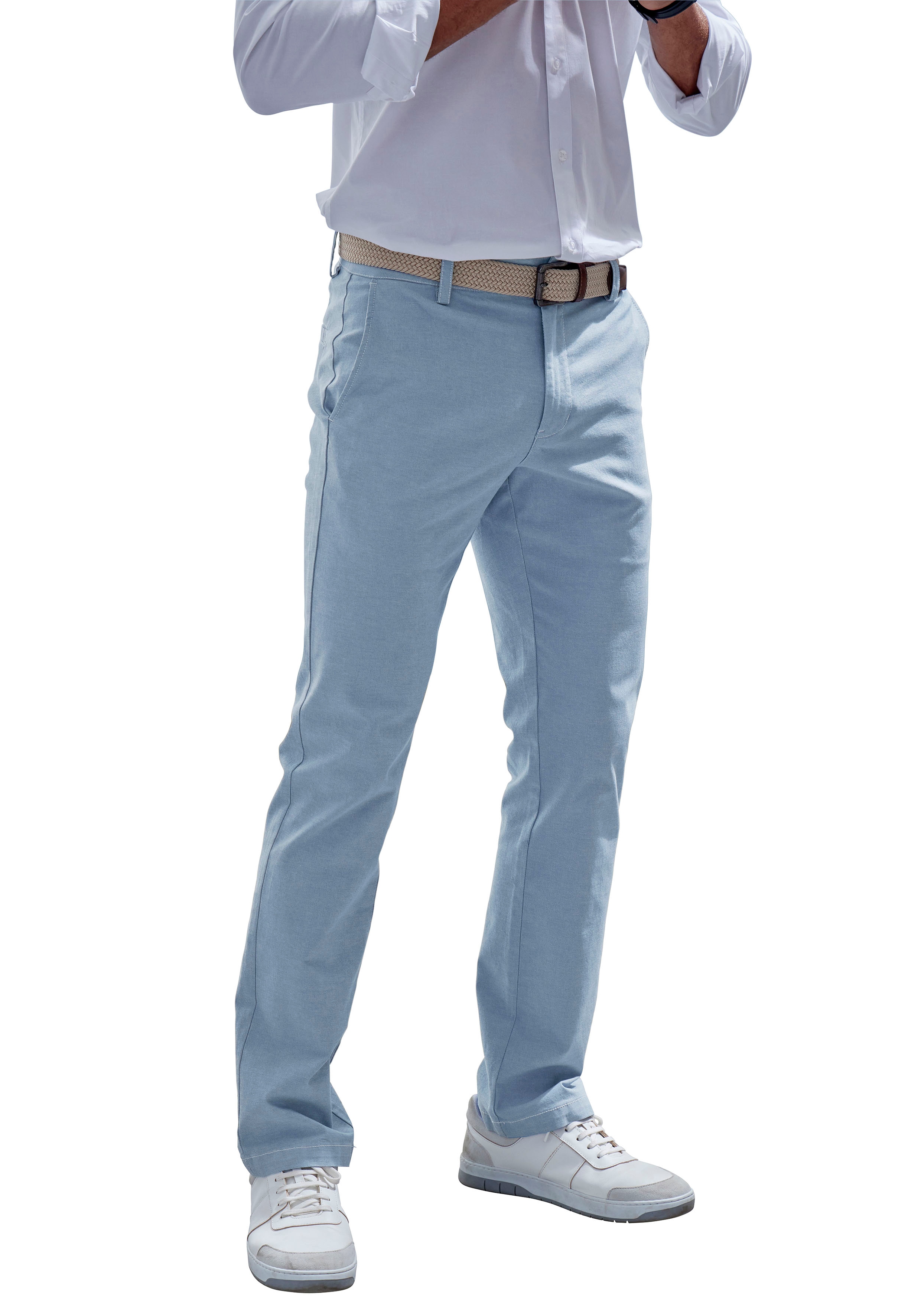 John Devin Chinohose "Regular-fit, lange Oxford Hose" aus elastischer Baumwoll-Qualität, in 3 Längen: 30 & 32 & 34