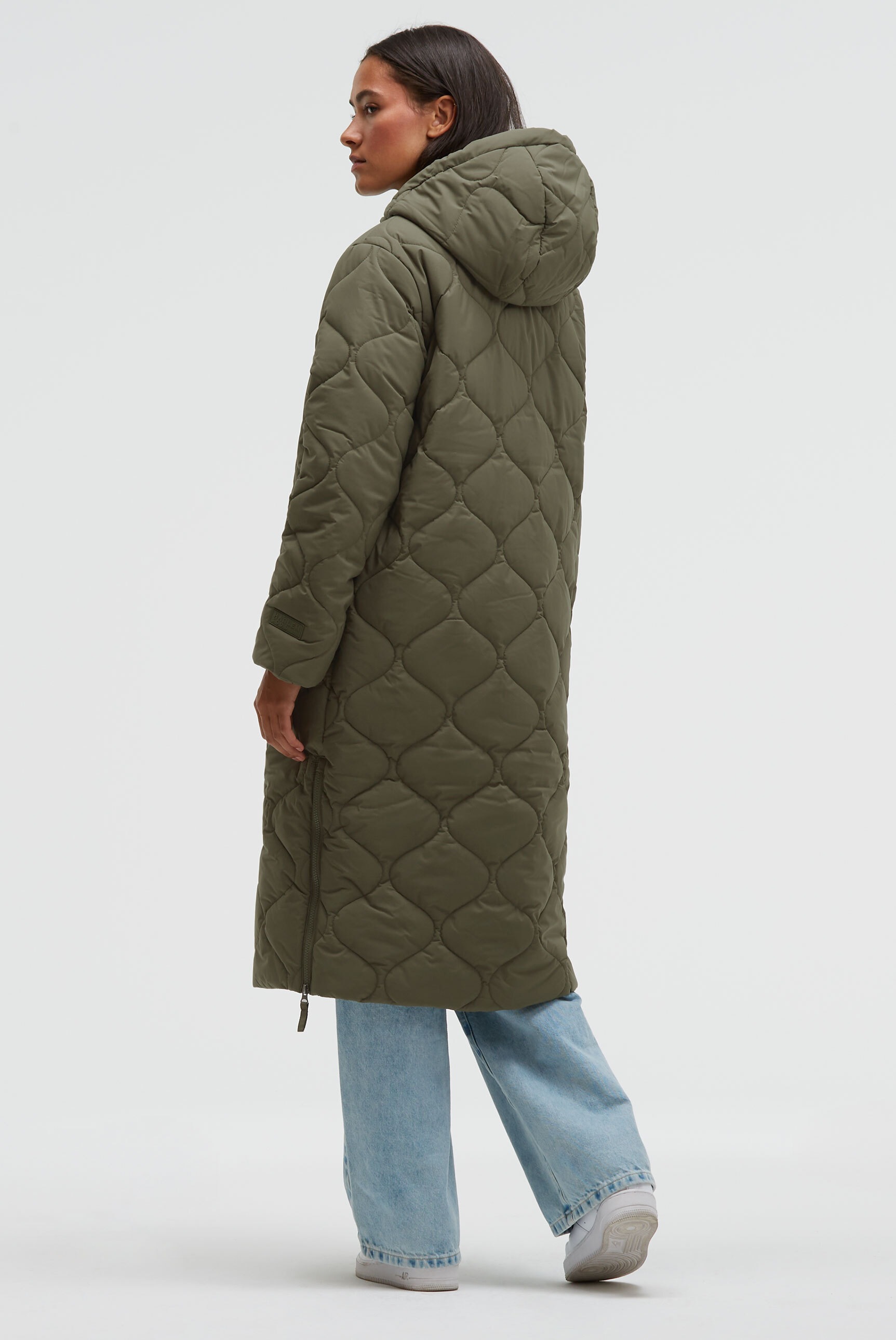 Harlem Soul Steppjacke mit Kapuze mit seitlichen Reißverschlüssen am Saum