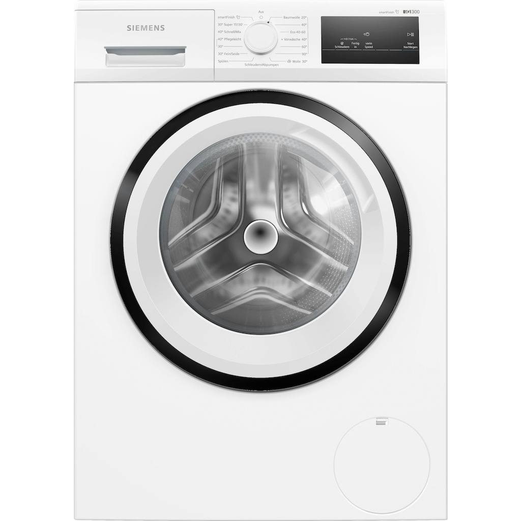 SIEMENS Waschmaschine »WM14N0A4«, iQ300, WM14N0A4, 8 kg, 1400 U/min, smartFinish – glättet dank Dampf, 4 Jahre Garantie