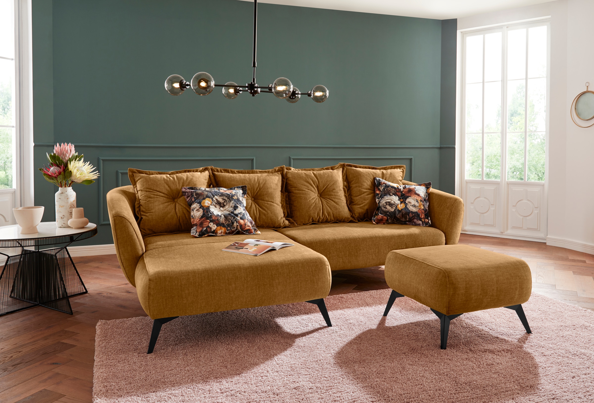 Home affaire Ecksofa "Baggio romantische Polsterecke, bequem, Breite 277cm, günstig online kaufen