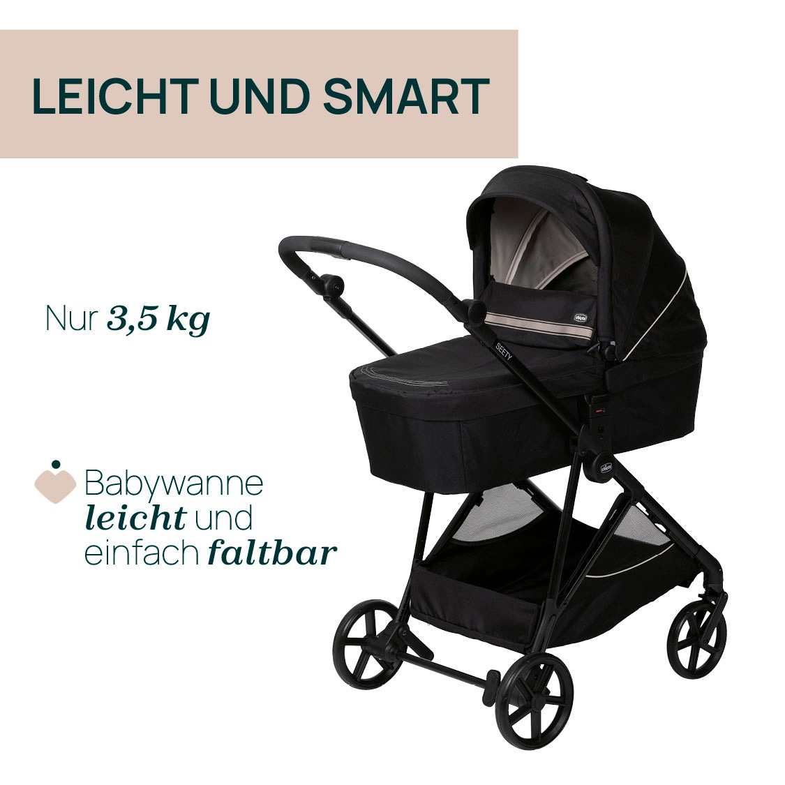 Chicco Babywanne »Seety Kinderwagenaufsatz Etna Black«