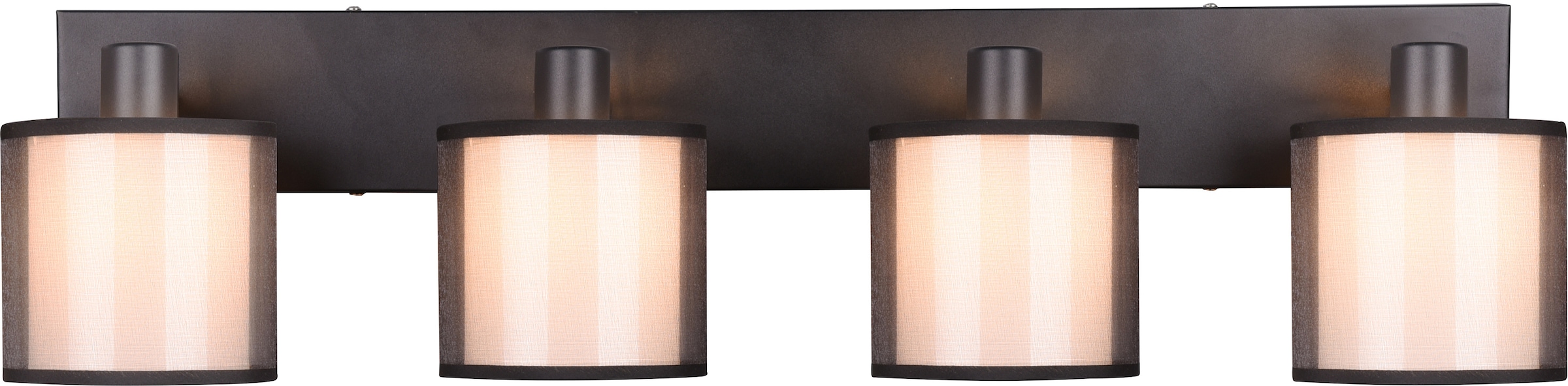 Places of Style Deckenstrahler »Liotta«, 4 flammig, Leuchtmittel E14 | Leuchtmittel wechselbar, Spot 4-flammig mit Doppelschirm Textil, transparenter Organza-Schirm