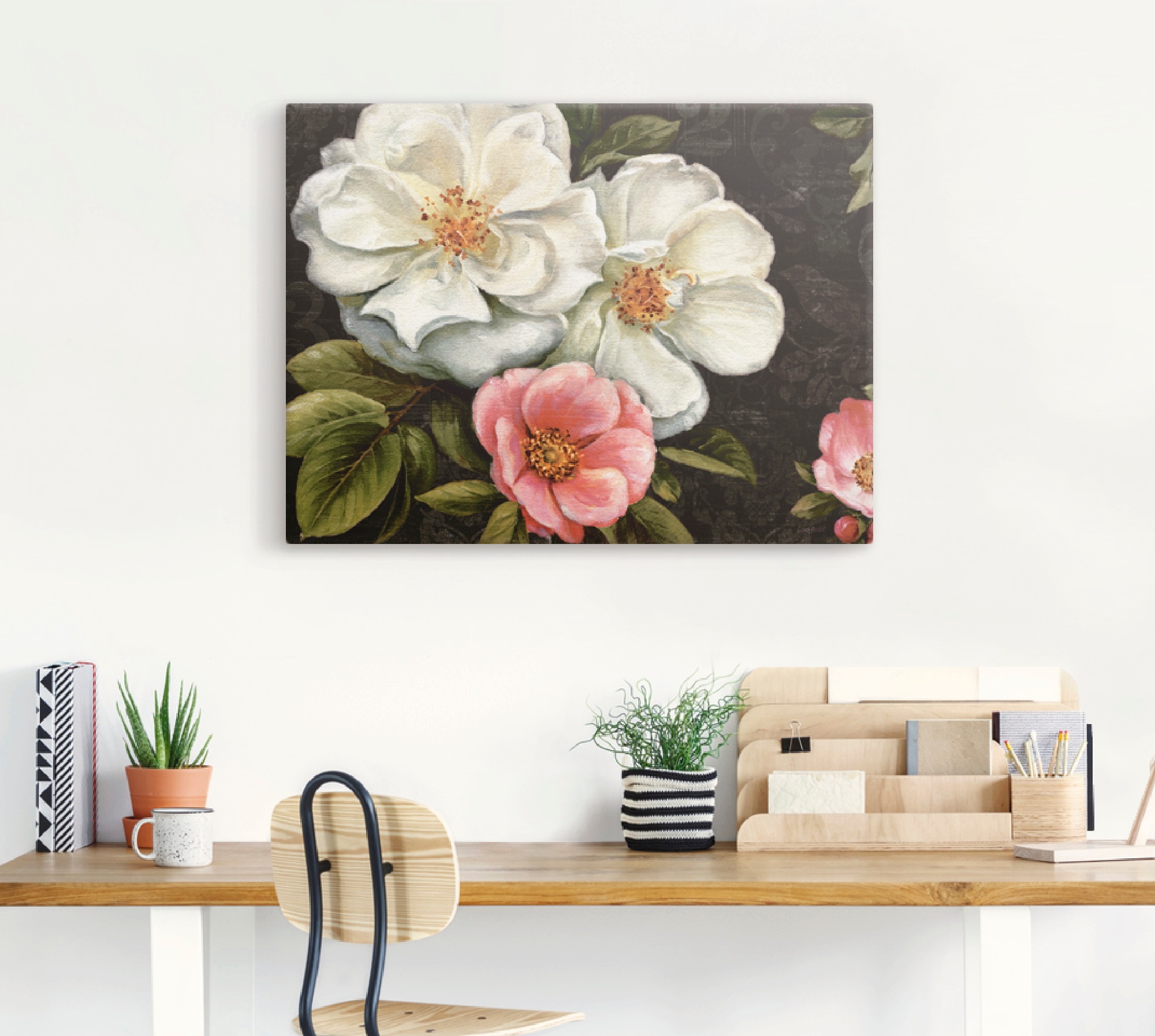 Artland Wandbild »Blumen Damast I«, Blumen, (1 St.), als Leinwandbild, Poster in verschied. Größen