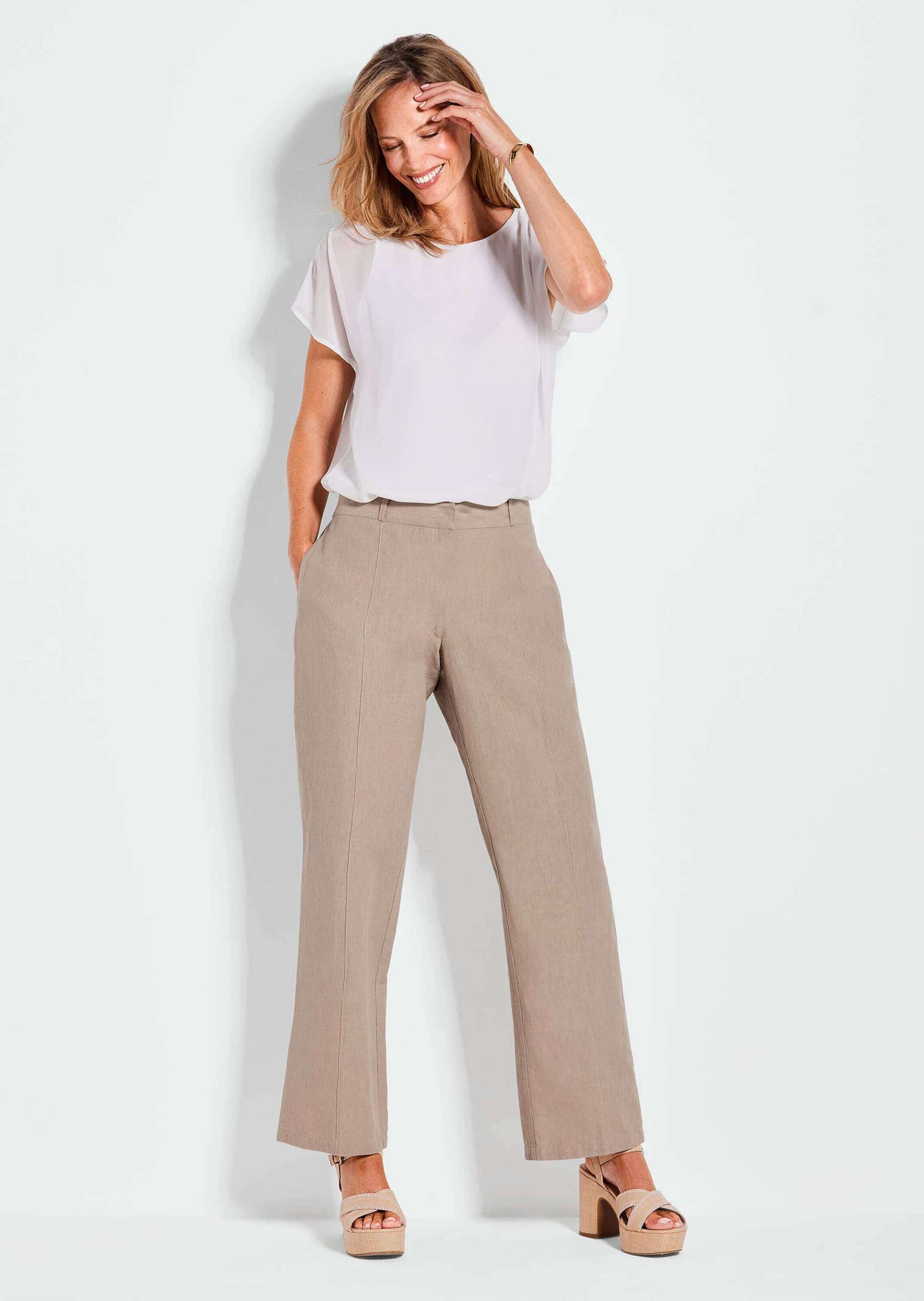 GOLDNER Stoffhose "Kurzgröße Sommerhose VERA mit weitem Bein" günstig online kaufen