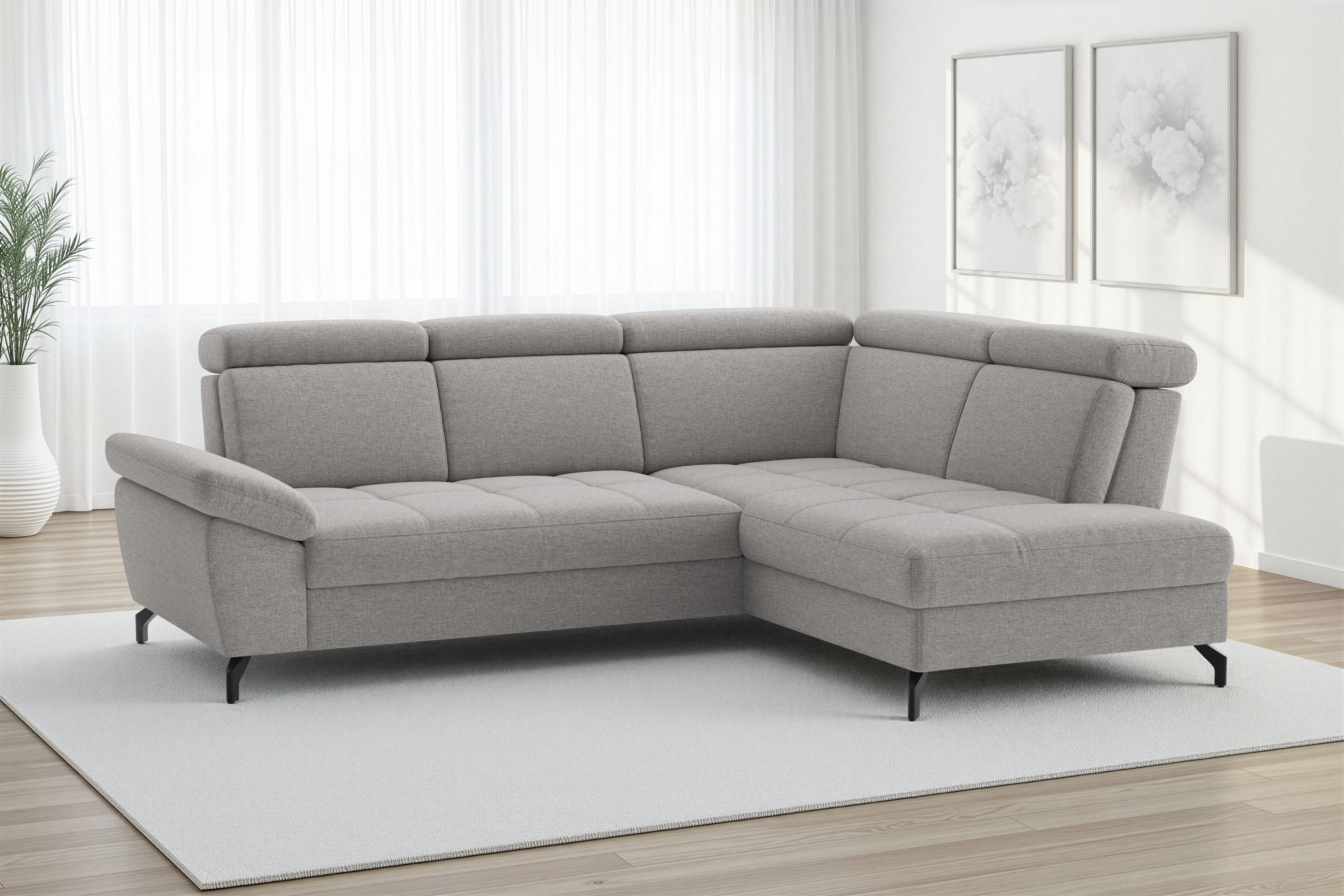 sit&more Ecksofa "Vanity; L-Form, B. 254 cm" Inkl.Sitz-,Kopf-und Armteilverstellung