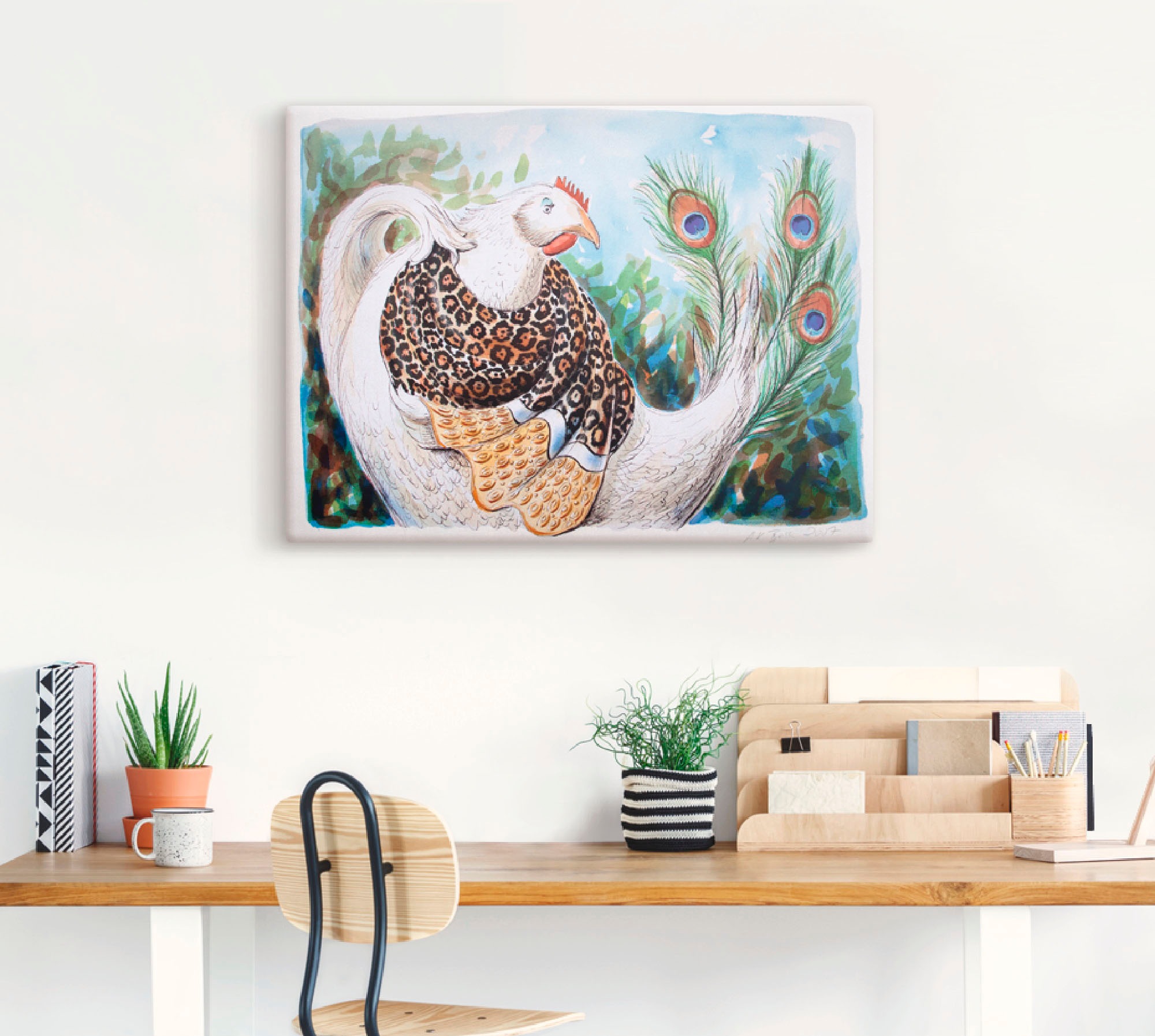 Artland Poster »Eitles Huhn«, Vögel, (1 St.), als Leinwandbild, Wandaufkleber oder Poster in versch. Größen