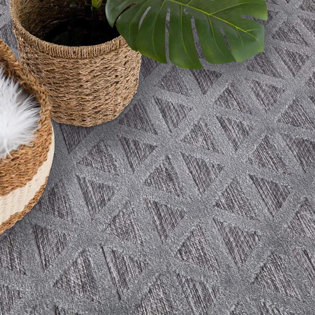 Carpet City Teppich »In-& Outdoorteppich Santorini 446, 3D-Effekt, Geo-Muster«, rechteckig, 5 mm Höhe, Wetterfest & UV-beständig für Terrasse, Balkon, Küche, Flur