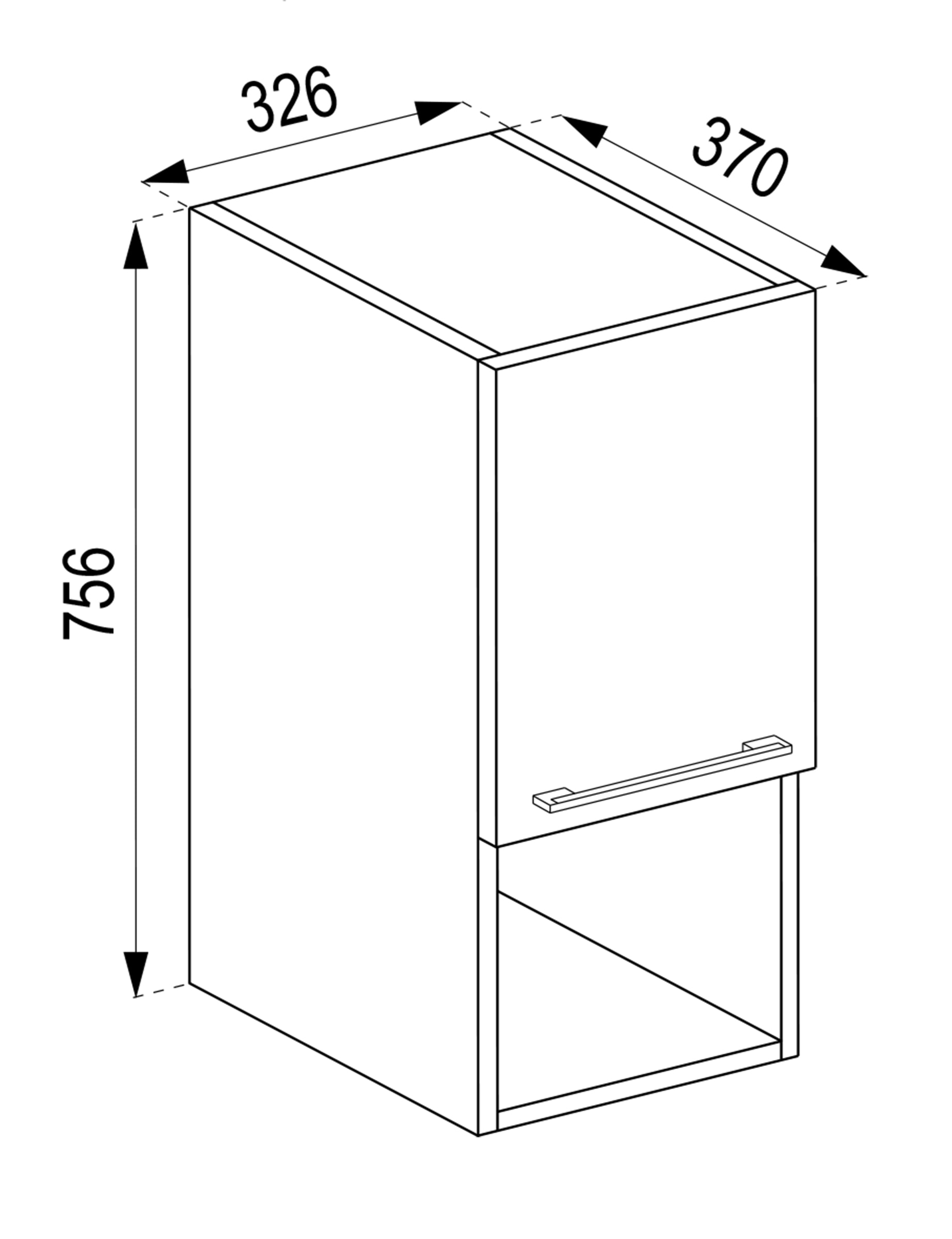 VCM Midischrank »Holz Badmöbel Hängeschrank Badschrank Bad Badinos« 1 Stk. tlg.