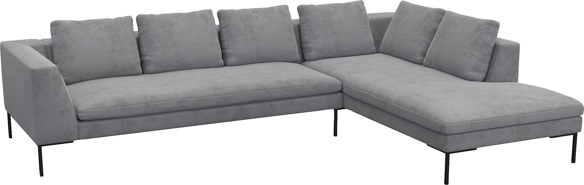 FLEXLUX Ecksofa »Loano, superbequemer Sitzkomfort durch Kaltschaum im Sitz, L-Form«, modernes Sofa, frei im Raum stellbar, lose Kissen, hoher Fuß