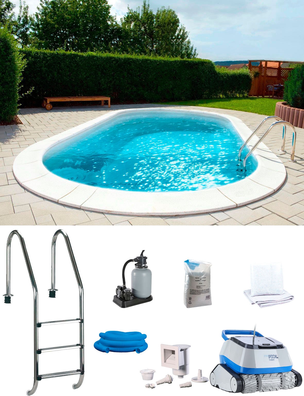 my POOL BWT Ovalpool "POWER, BxLxH: 400x800x150 cm" in 2 Folienfarben erhäl günstig online kaufen