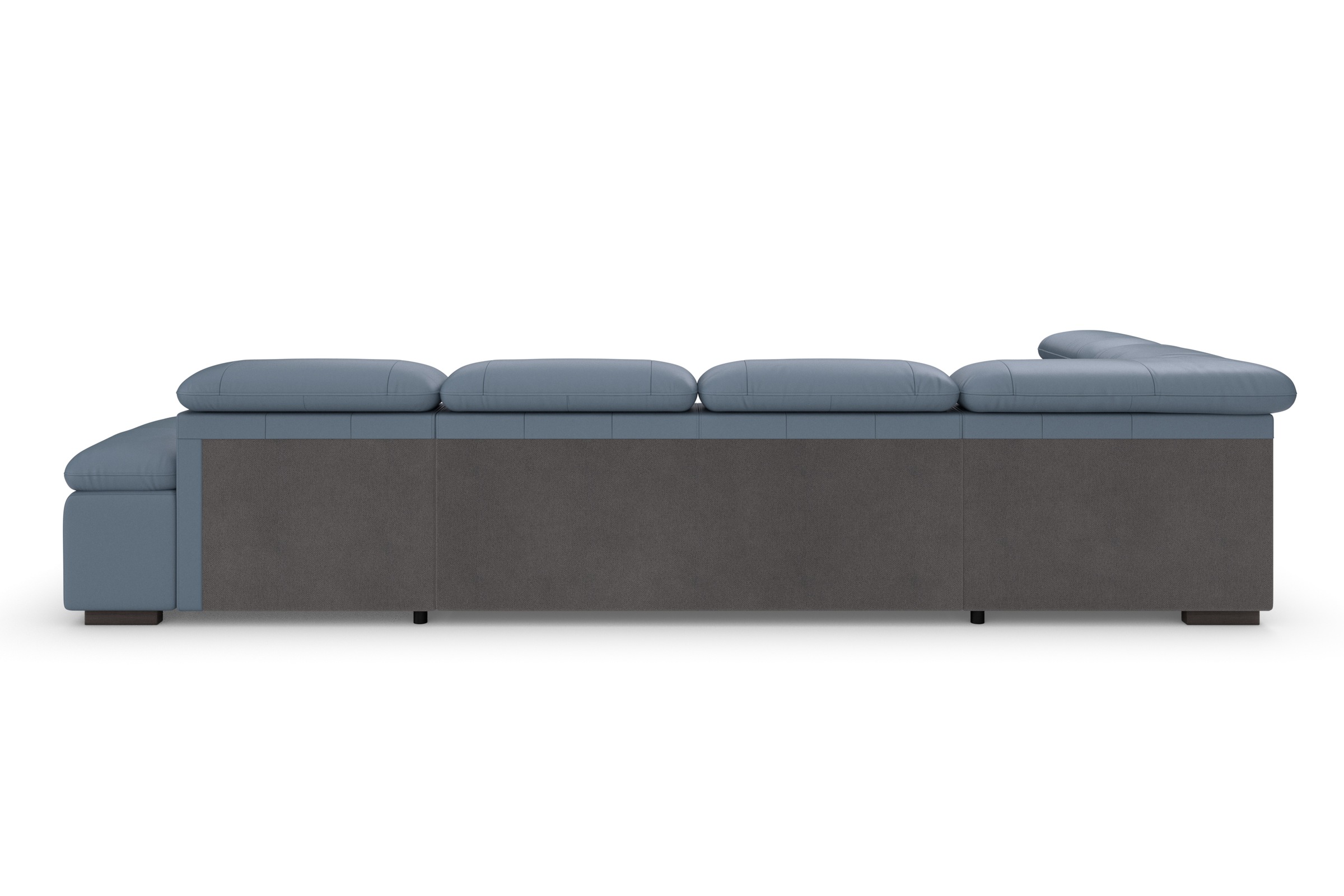 Wohnlandschaft HOME AFFAIRE "Alberto U-Form", blau (graublau), B:350cm H:73cm T:228cm, Luxus-Microfaser in Lederoptik (100% Polyester);Microfaser in Antiklederoptik (100% Polyester);Luxus-Microfaser Vintageoptik (100% Polyester);Luxus-Microfaser weich (90 9