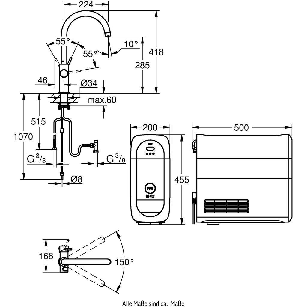 Grohe Untertisch-Trinkwassersystem »Grohe Blue«, (Packung)