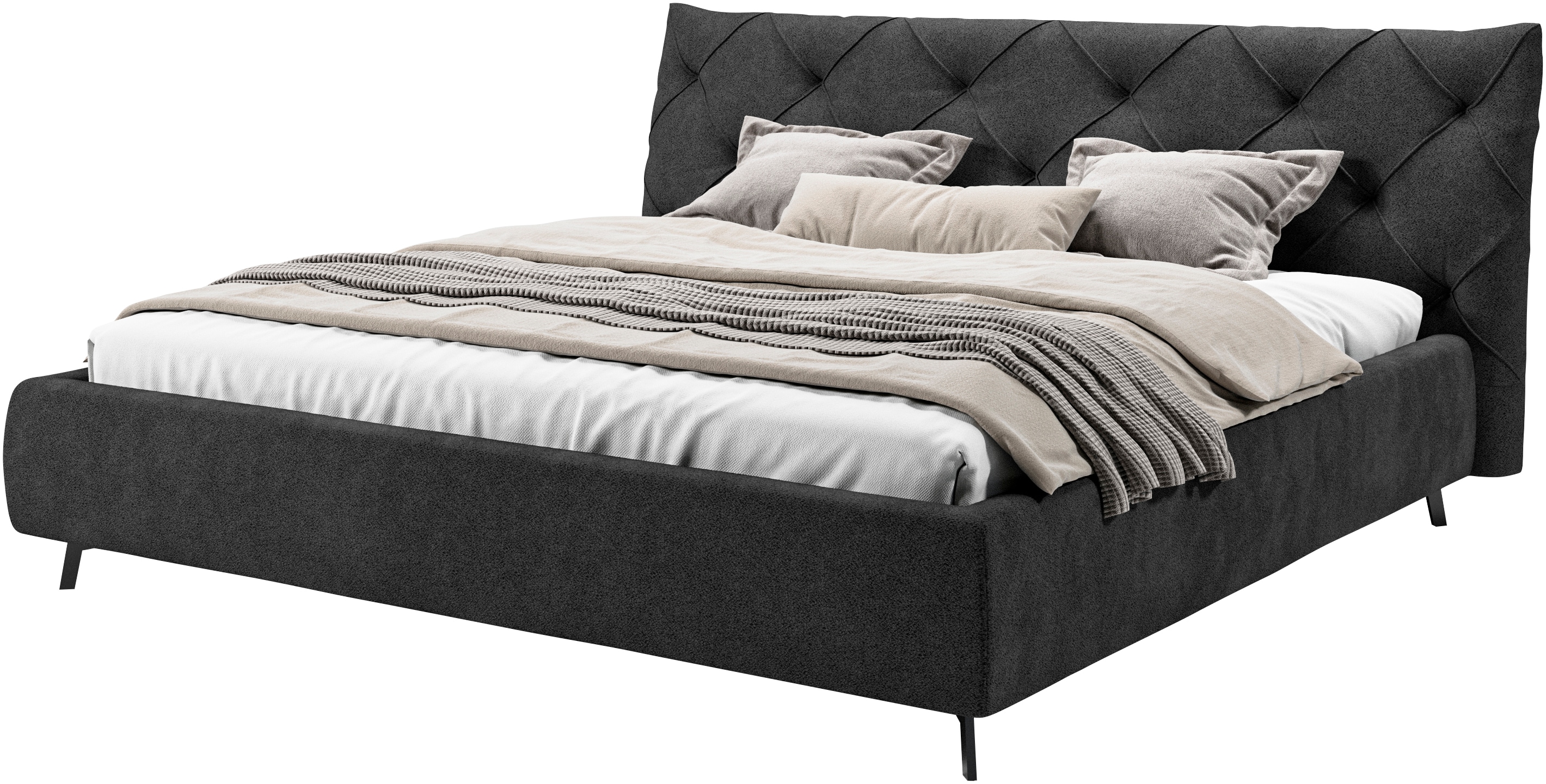 Home affaire "Elloree, in 4 Breiten bis 200cm, auch in Leder" Kopfteilhöhe 105 cm, belastbar bis 280 kg, auch in Überlänge 220cm