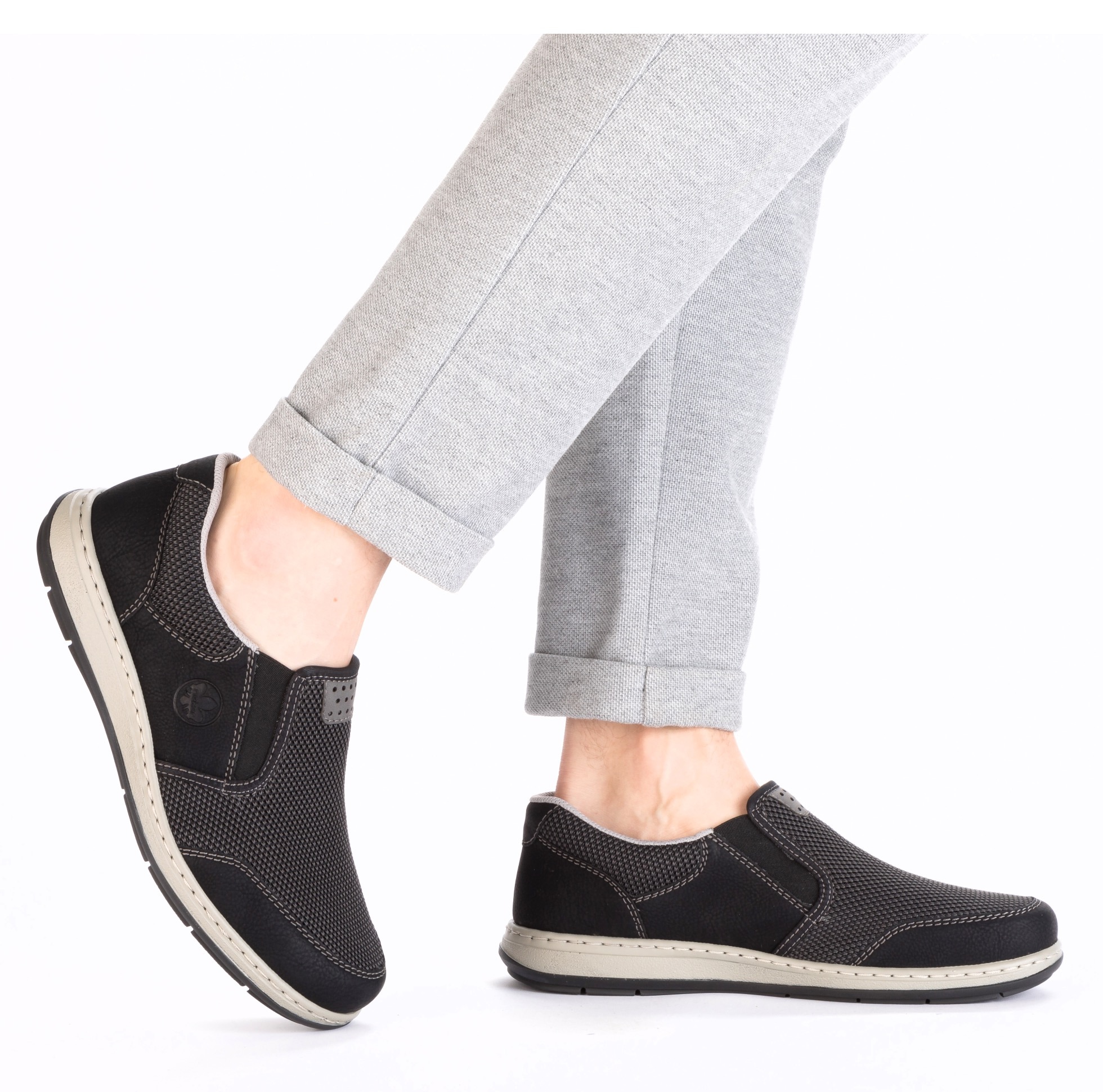 Rieker Slipper, Slip-on Sneaker, Schlupfschuh, Halbschuh, Freizeitschuh mit Stretch