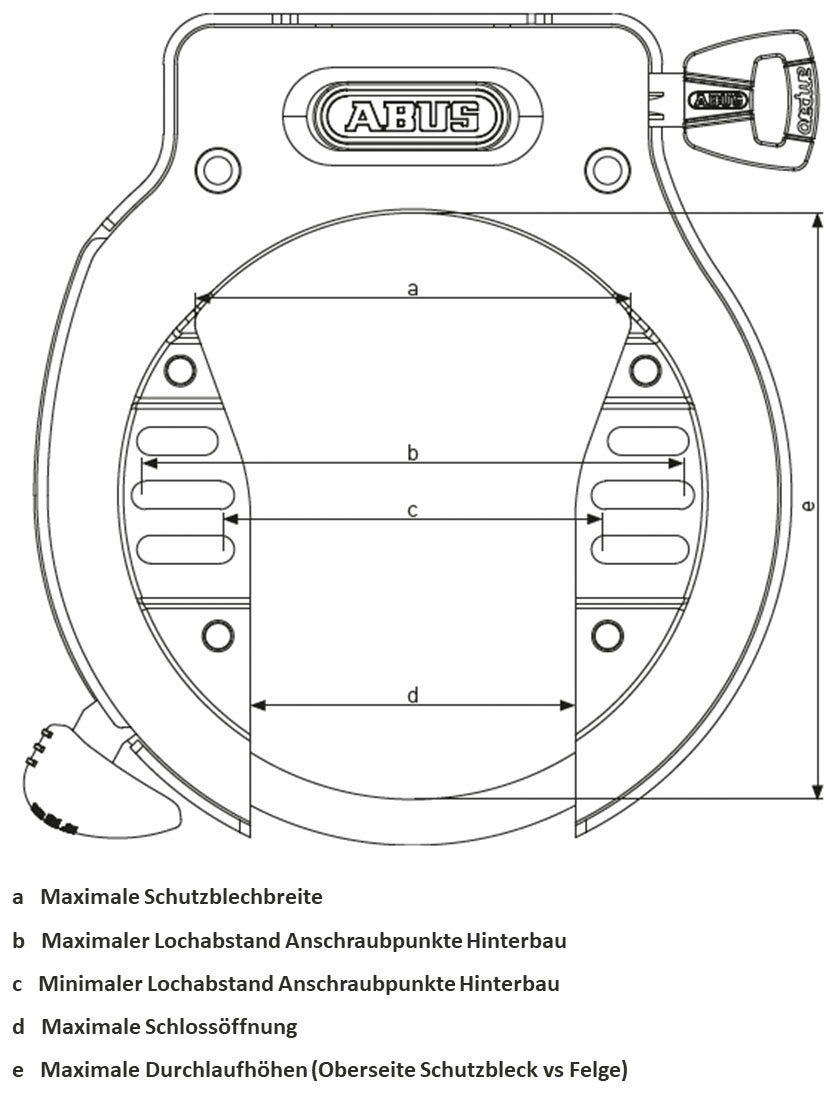 ABUS Rahmenschloss »6950M AM NR BK XPlus + 6KS + ST 5950«, (Set, 6950M AM NR BL Xplus Rahmenschloss inkl. Anschlusskette 6KS + ST 5950)