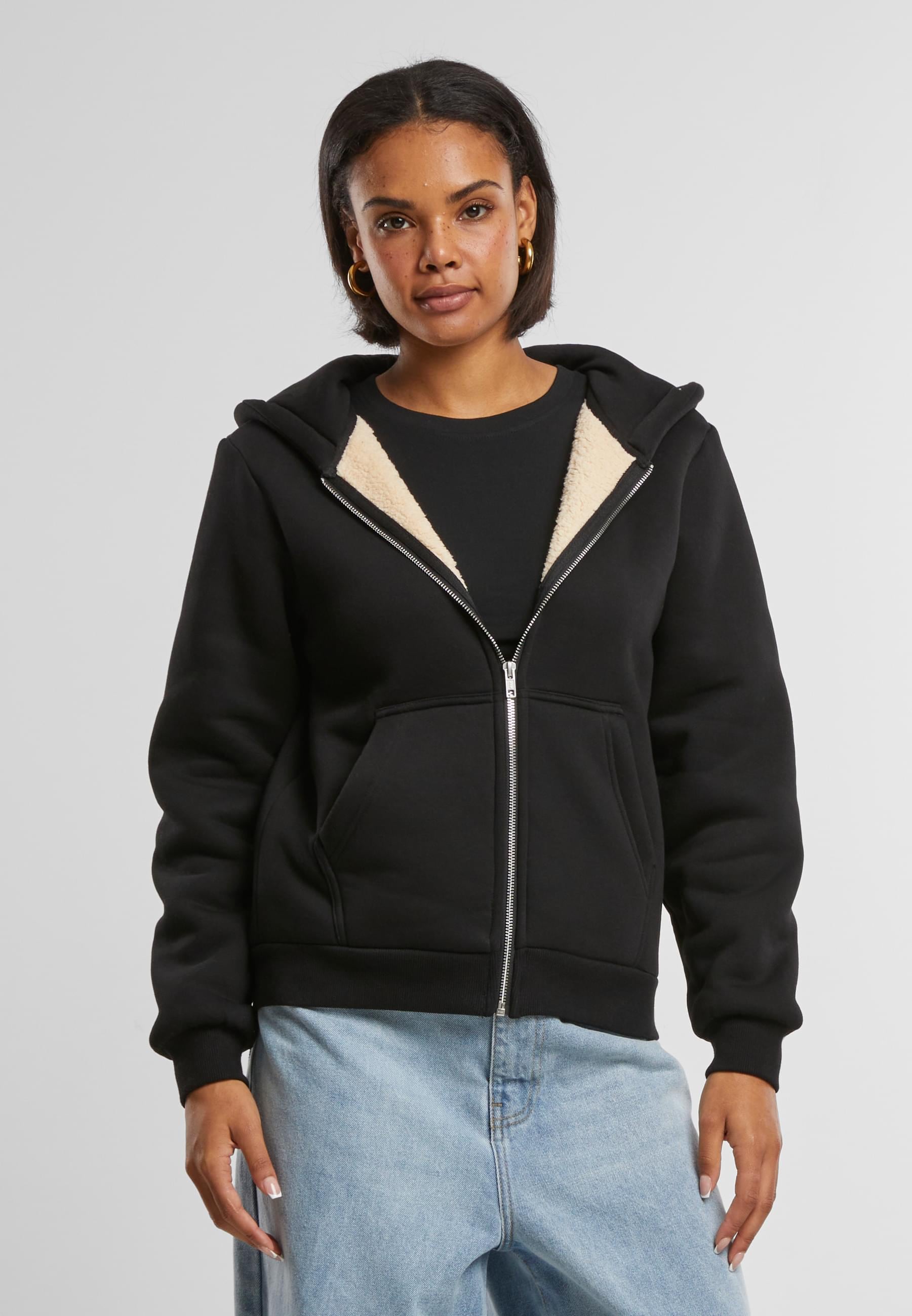 URBAN CLASSICS Sweatjacke »Urban Classics Ladies Bonded Sherpa Zip Hoody«
