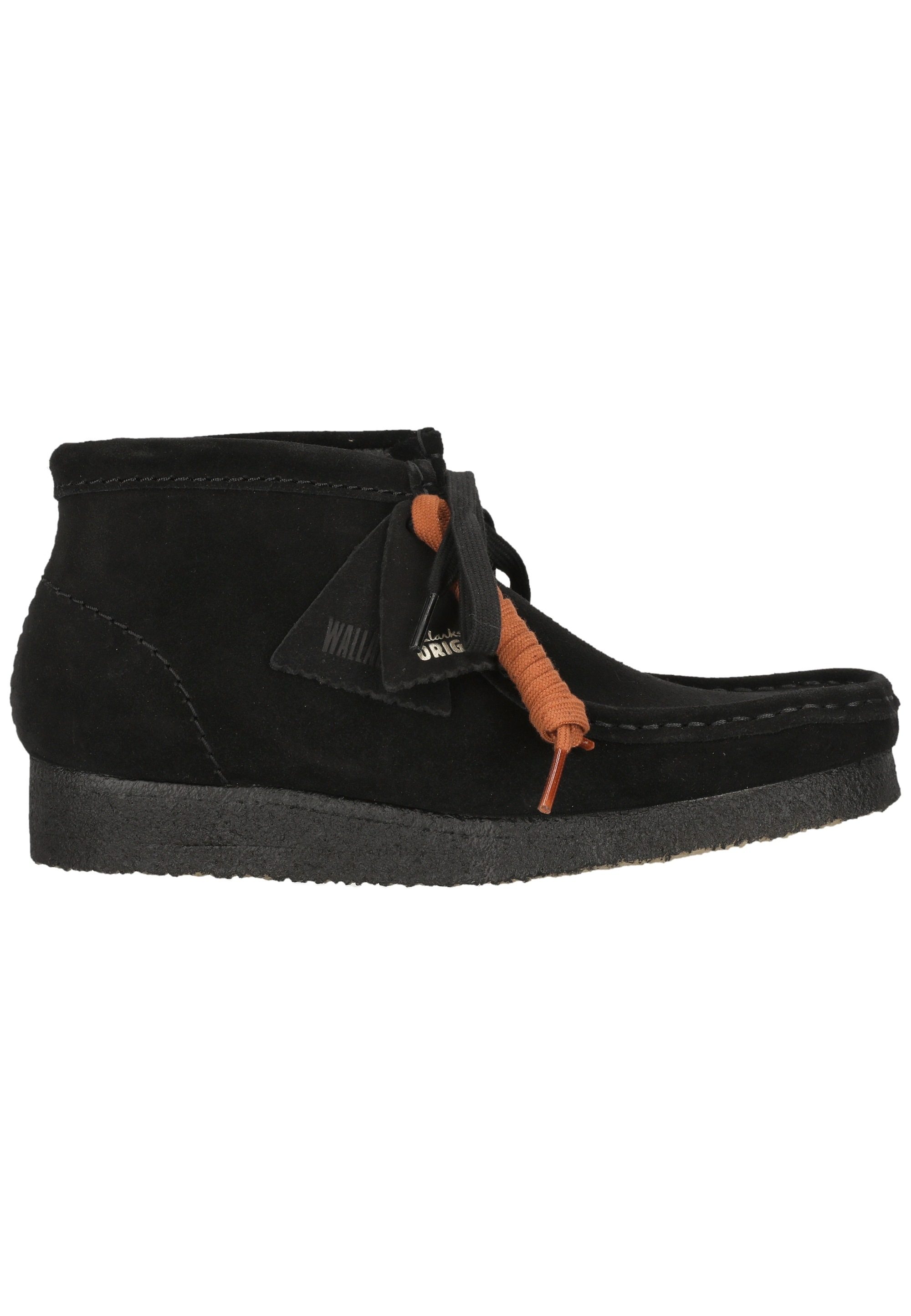 Clarks Schnürschuh »Wallabee Boot. Black Sde«  mit ikonischer Sohle