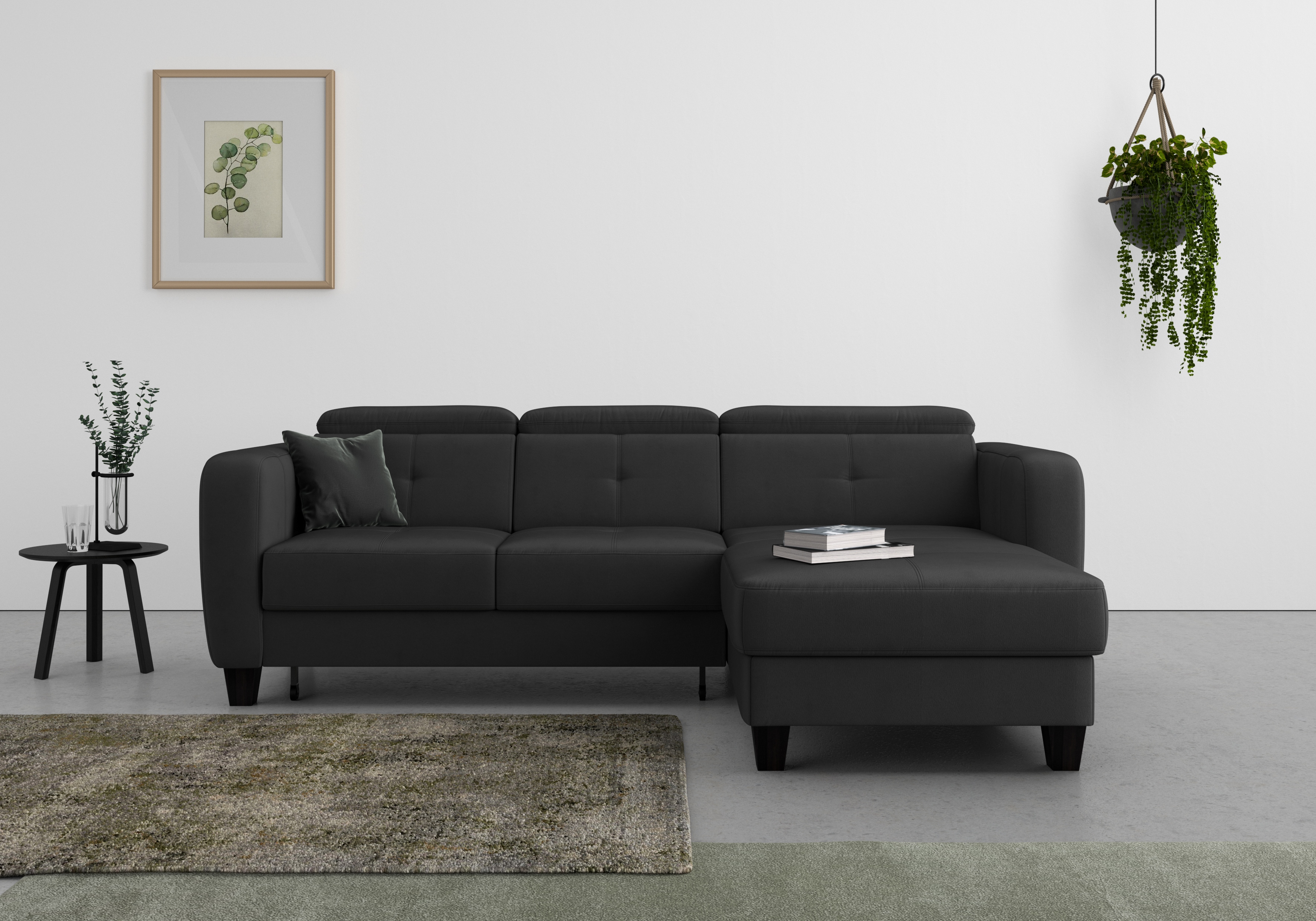 sit&more Ecksofa "Belluci L-Form" inklusive Federkern, wahlweise mit Schlaffunktion und Bettkasten