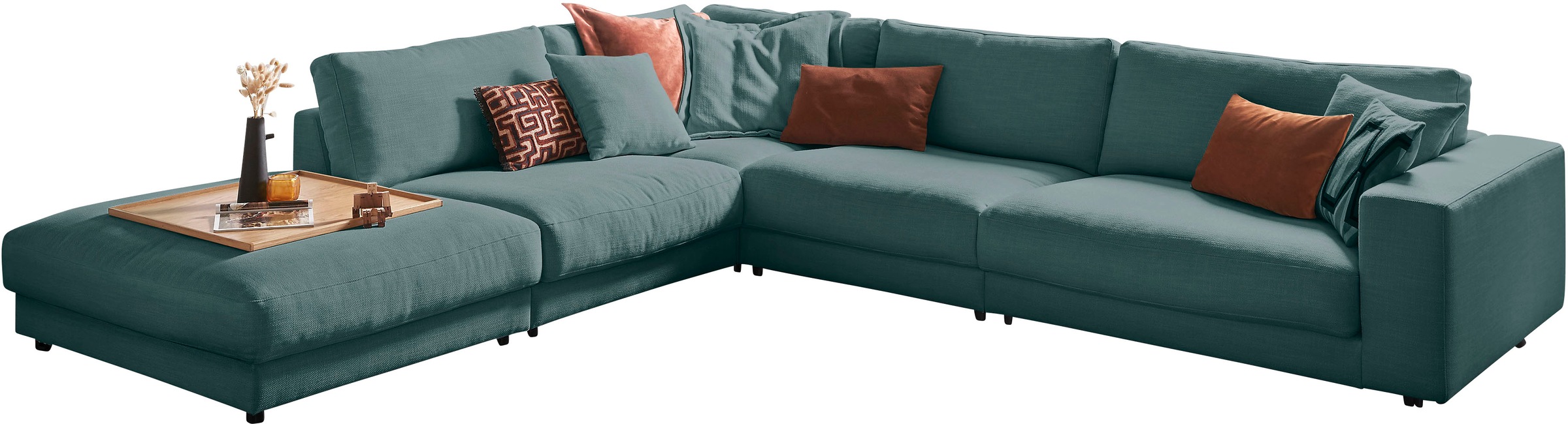 Ecksofa »Enisa II L-Form«, incl. 3 Flatterkissen, wahlweise mit Flecken-Schutz-Bezug...