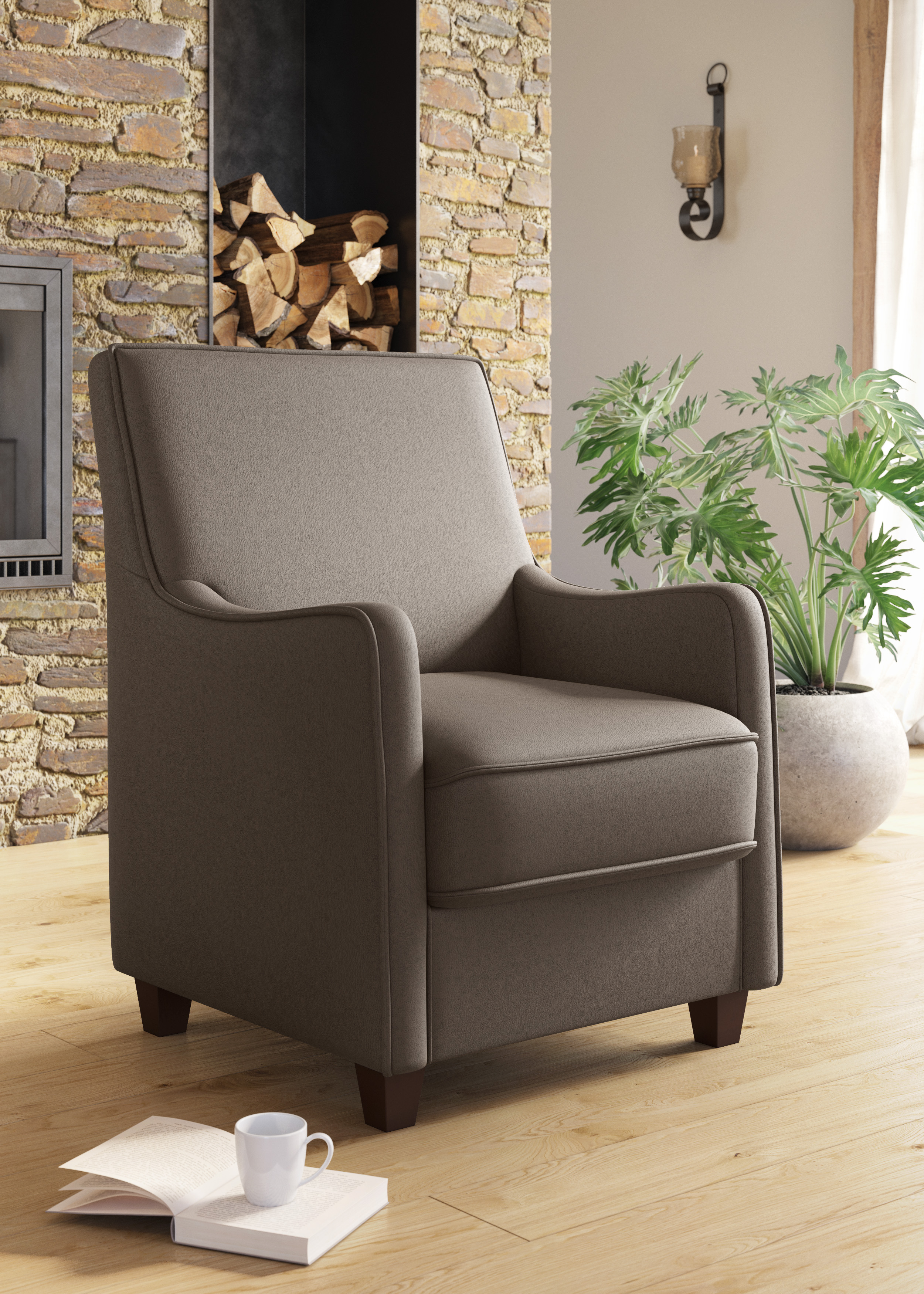 OTTO home Sessel "County" 1 Stk. tlg. mit englischer Naht und Federkern-Polsterung