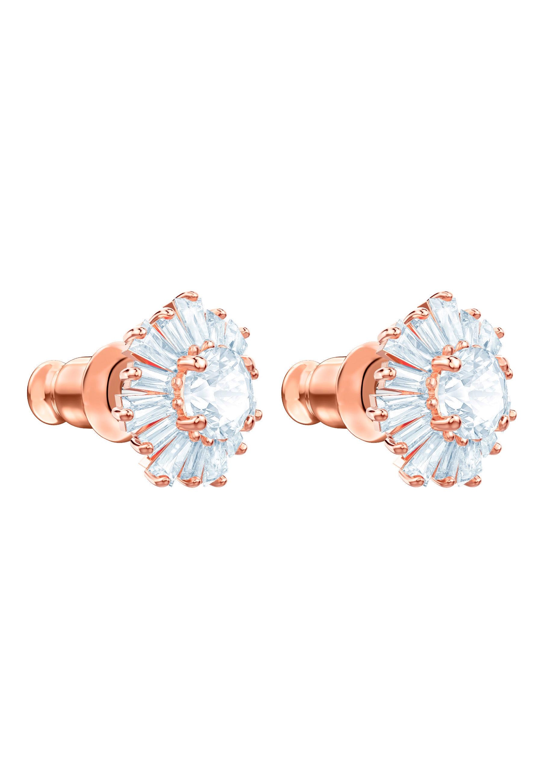 Swarovski Paar Ohrstecker »Sunshine, weiss, rosé Vergoldung, 5459597«, mit Swarovski® Kristall