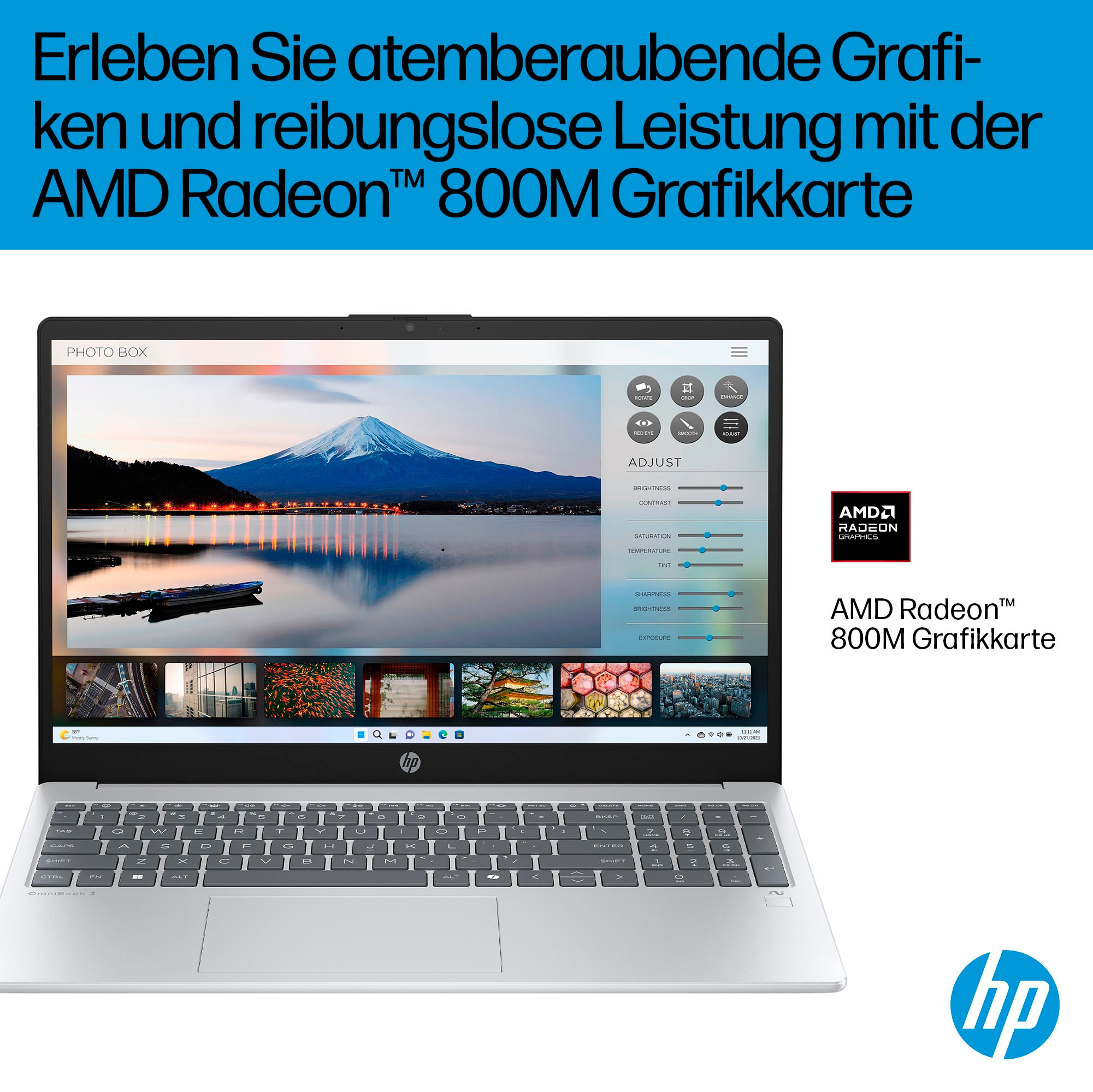 HP Notebook »OmniBook 3 NG AI« 39,62 cm / 15,6 ″ AMD Ryzen™ AI 7 Radeon 860M 512 GB SSD