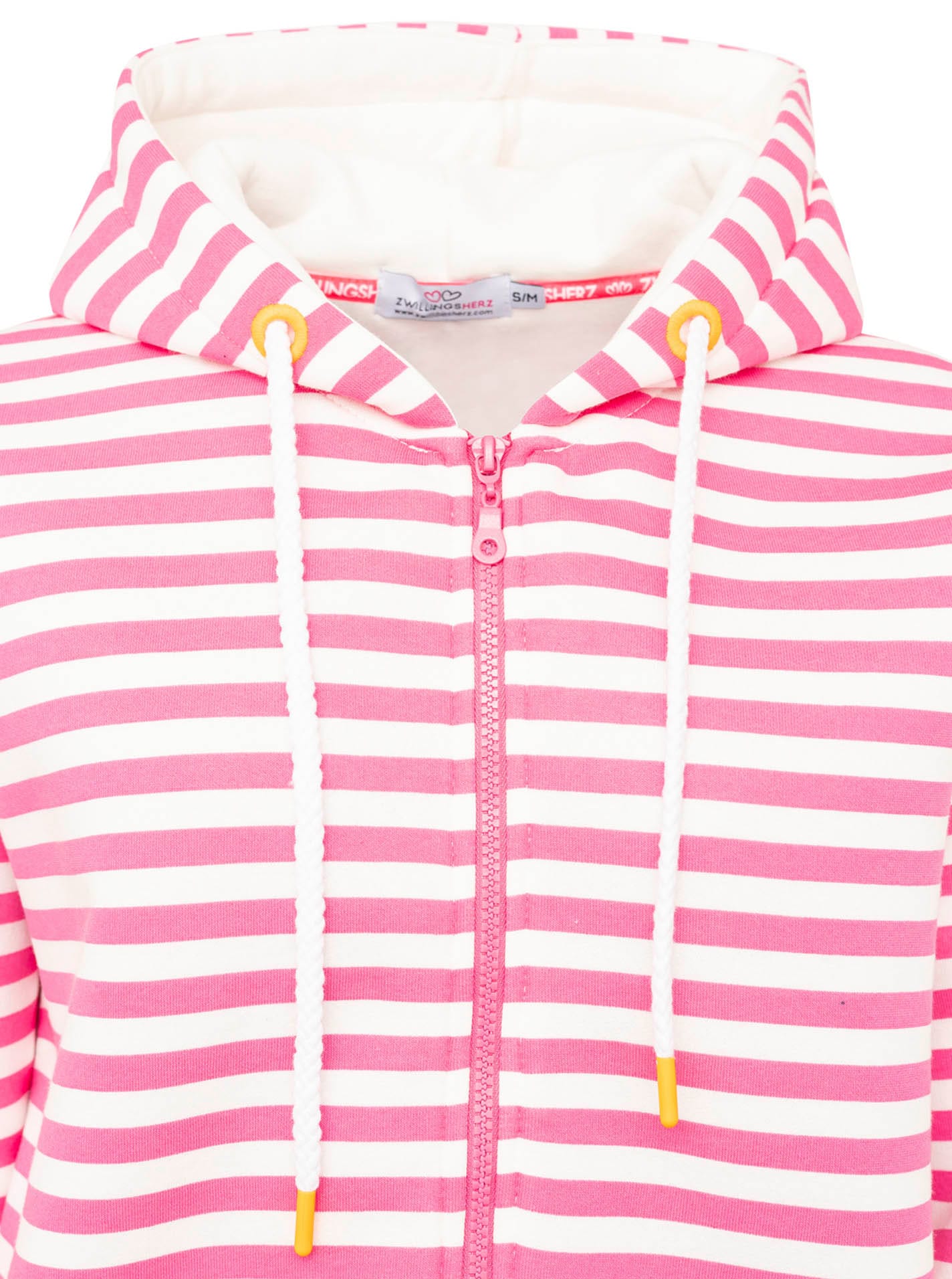 Zwillingsherz Kapuzensweatjacke »"Streifen Strandglück"«, gestreifte Hoodiejacke mit Strandglück Stickerei und Anker am Rücken